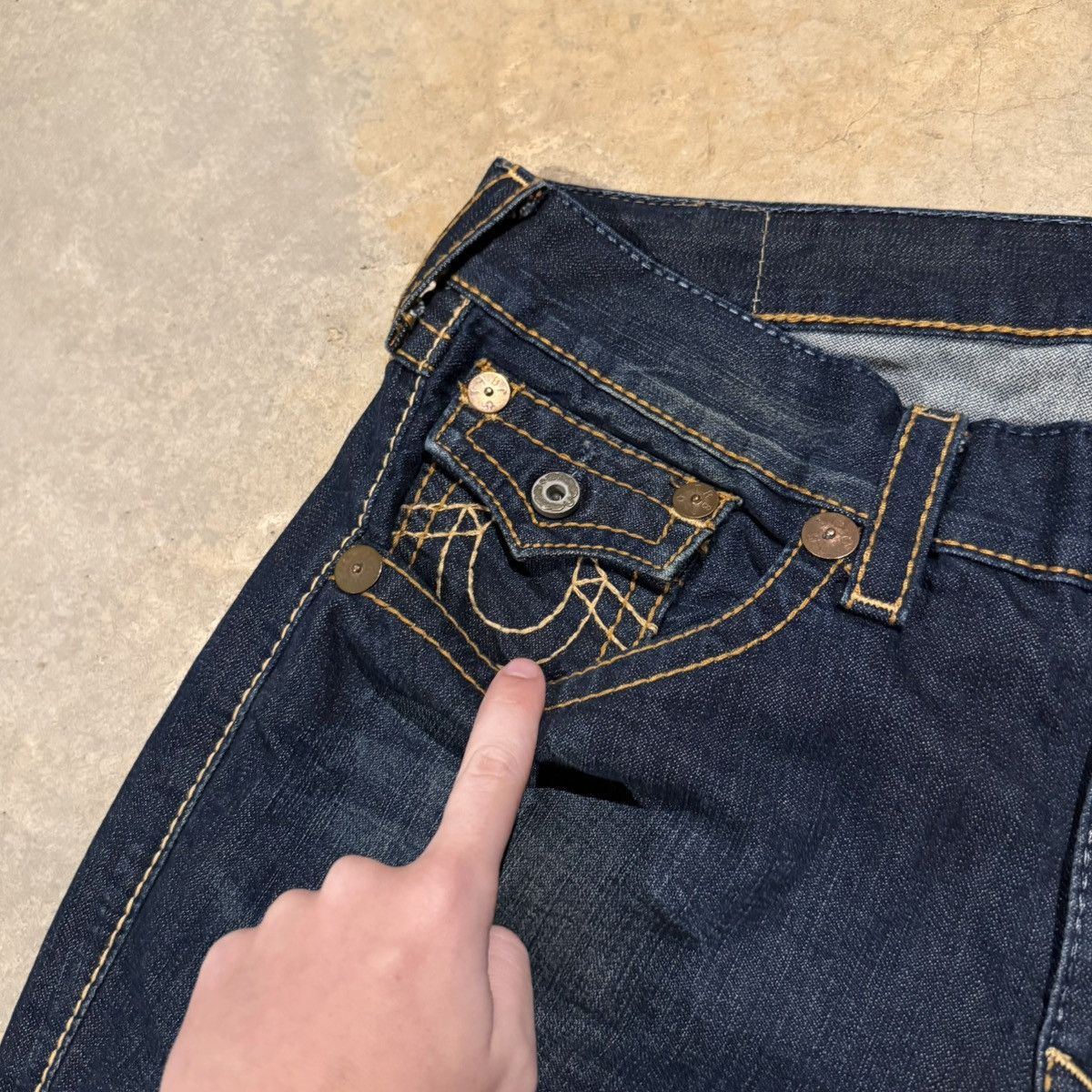 True Religion Vtg 2000s True Religion Billy Big T Distressed Bootcut Jeans Size US 36 / EU 52 - 8 Thumbnail
