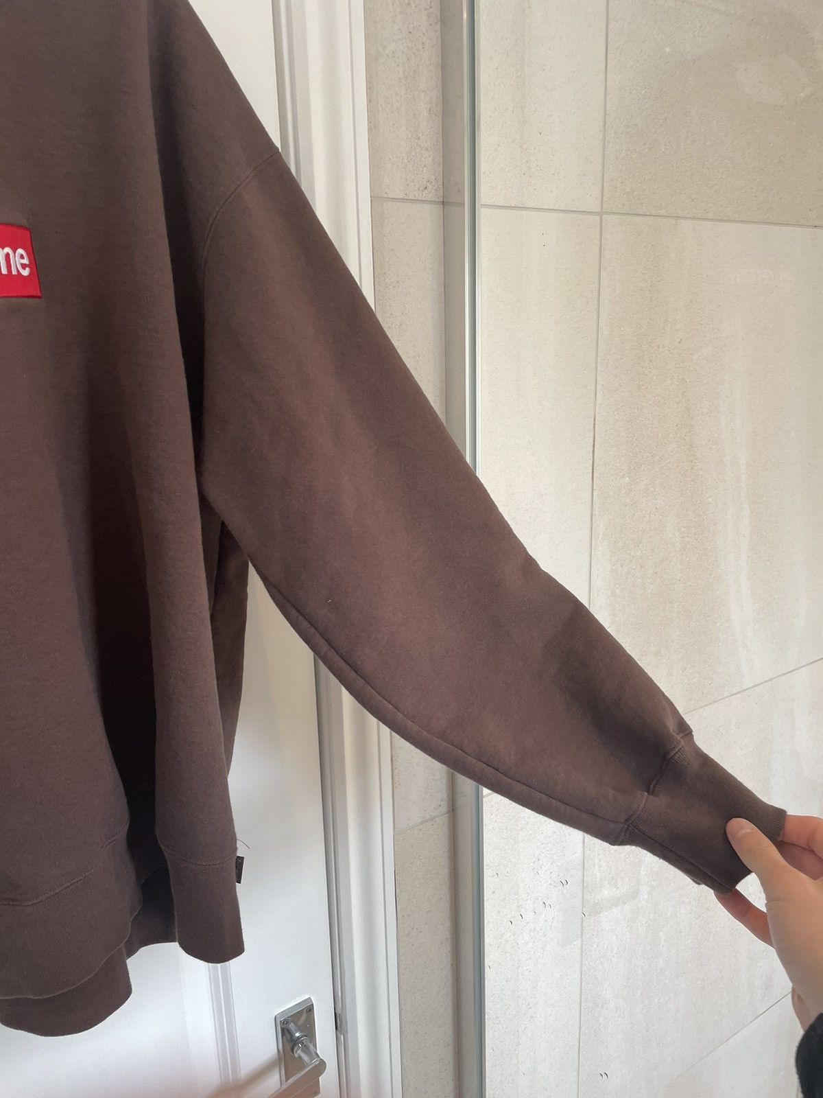 Supreme Supreme Box Logo Crewneck - Brown (F/W 2022) Size US L / EU 52-54 / 3 - 6 Thumbnail