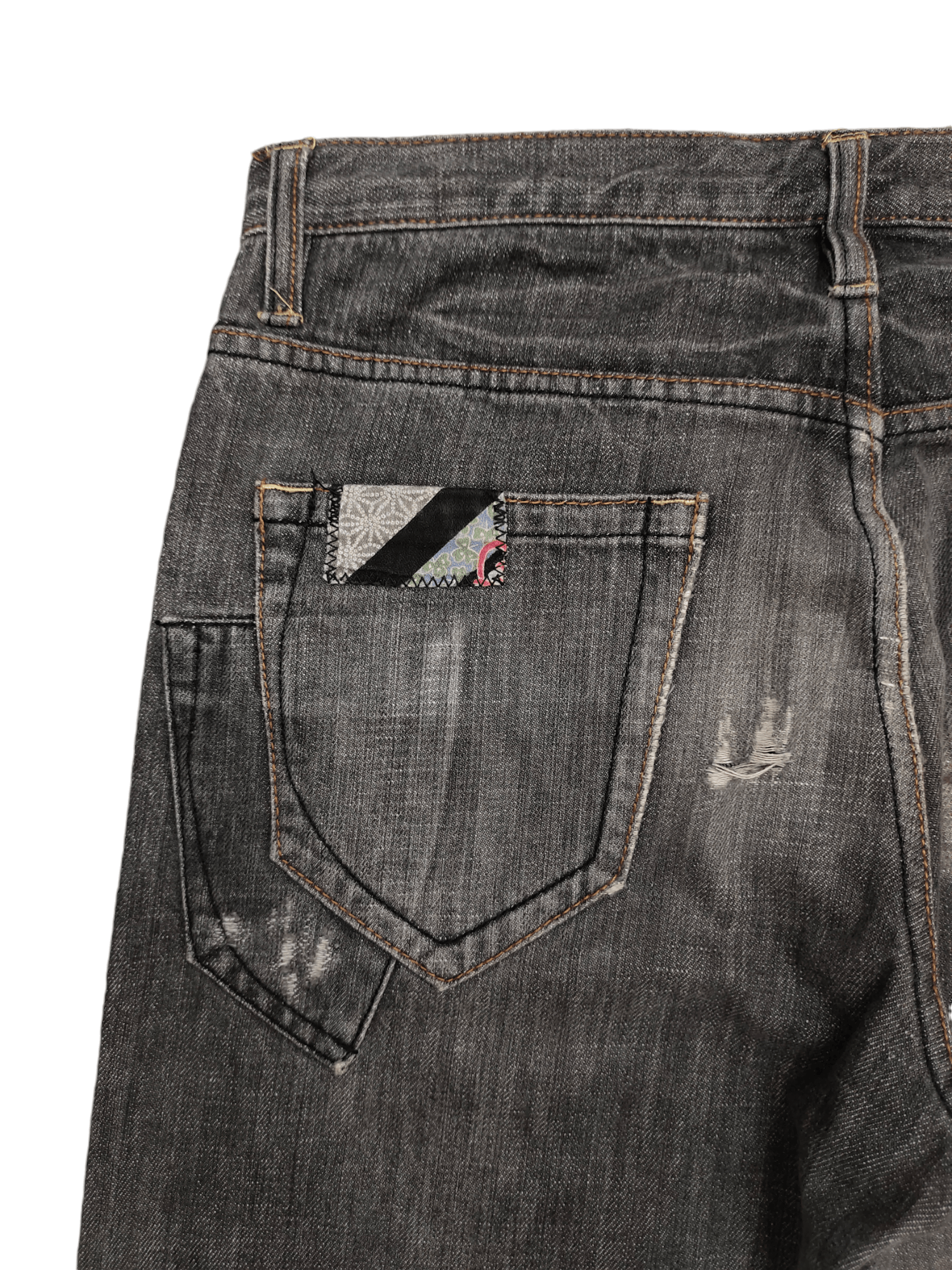 Comme des Garcons × Undercover Vintage Y2k Steen Blue Clawmark Distress Faded Denim Jeans Size US 32 / EU 48 - 13 Thumbnail