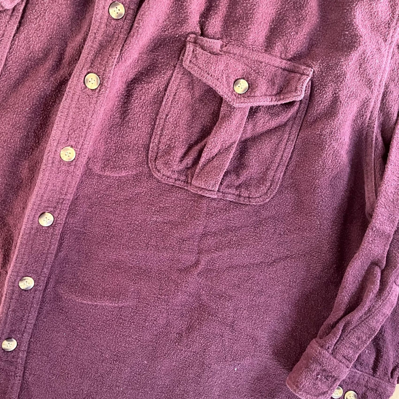 Vintage VINTAGE Sea Level Fleece Shirt Mens XL Burgundy Long Sleeve Button Up Size US XL / EU 56 / 4 - 2 Thumbnail