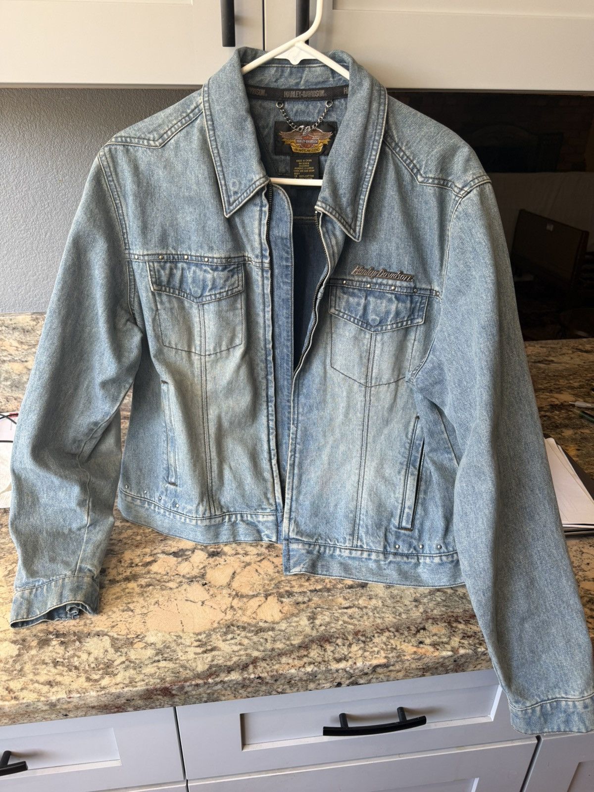 Harley Davidson Denim and leather Harley Davidson jacket -womens Size XL / US 12-14 / IT 48-50 - 4 Thumbnail