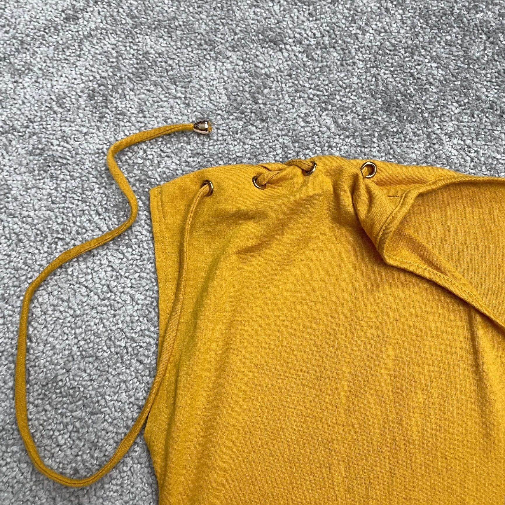 Vintage Perseption Concept Blouse Womens Small Mustard V-Neck Tie Stretch Casual Top Size S / US 4 / IT 40 - 4 Thumbnail