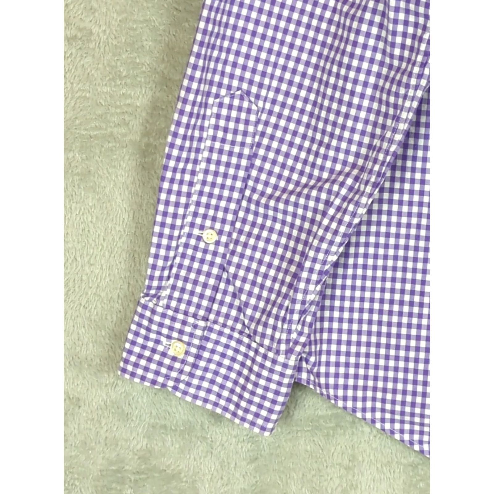 Polo Ralph Lauren Polo Ralph Lauren Shirt Mens XL Purple Gingham Button-Up Long Sleeve with Pony Logo Embroidered Pocket Classic Fit Size US XL / EU 56 / 4 - 5 Thumbnail