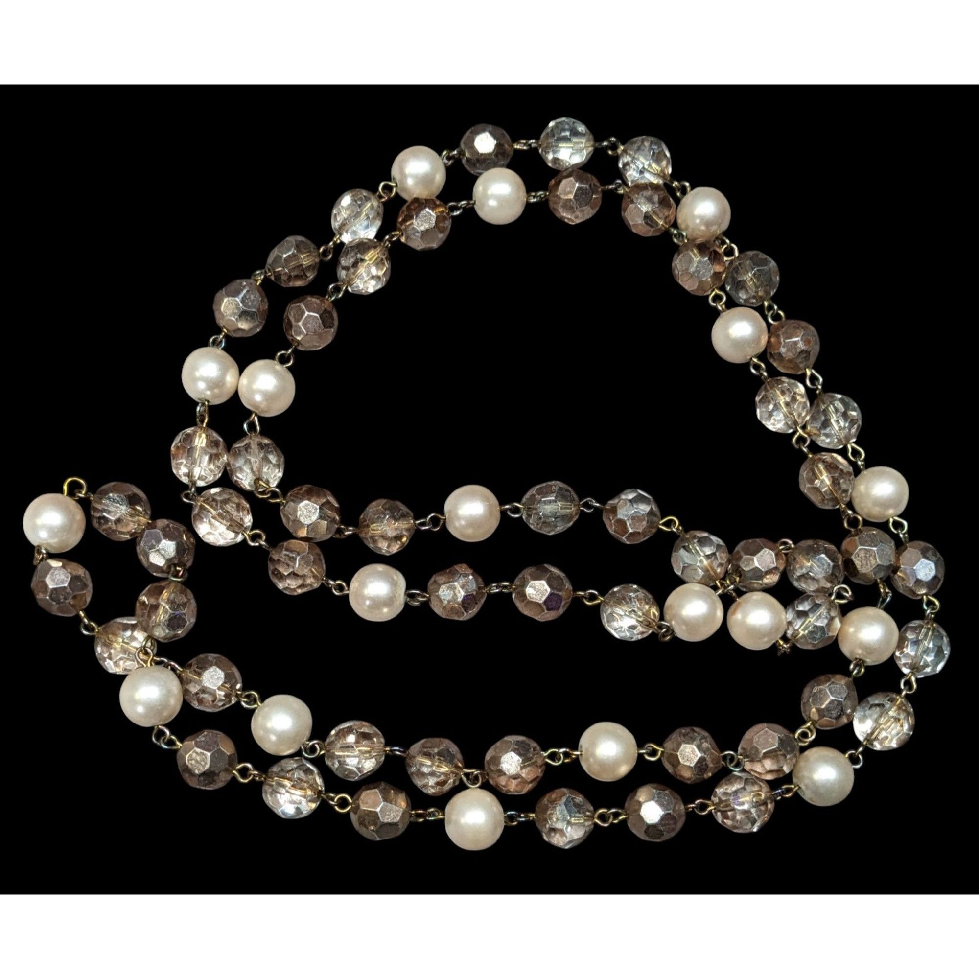 Other Vintage Elegant Glam Champagne Glass And Faux Pearl Beaded N Size ONE SIZE - 1 Thumbnail