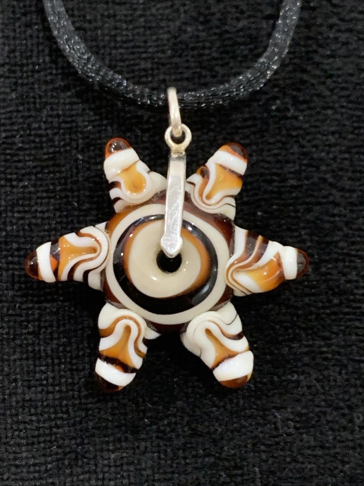 Sterling Silver Monroe Glass Lampwork Star Pendant Necklace Sterling 18" 925 Size ONE SIZE - 2 Thumbnail