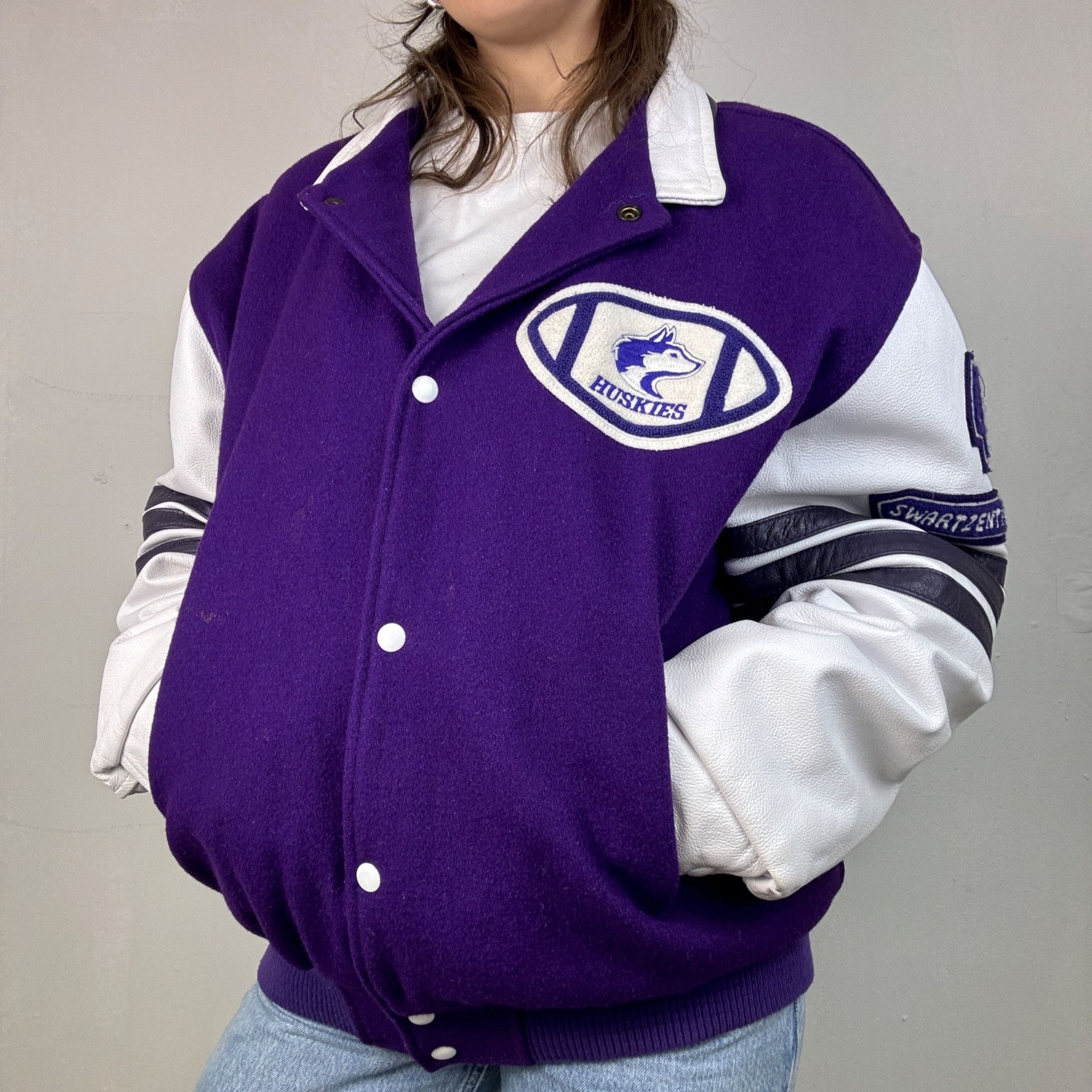 Other L - Purple + White Huskies HPSS Varsity Jacket Size L / US 10 / IT 46 - 1 Thumbnail