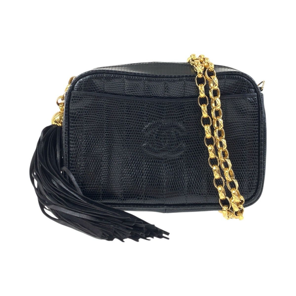 Chanel Chanel Coco Mark Lizard Chain Shoulder Bag Natural Material Shoulder Bag DUTY FREE for USA
