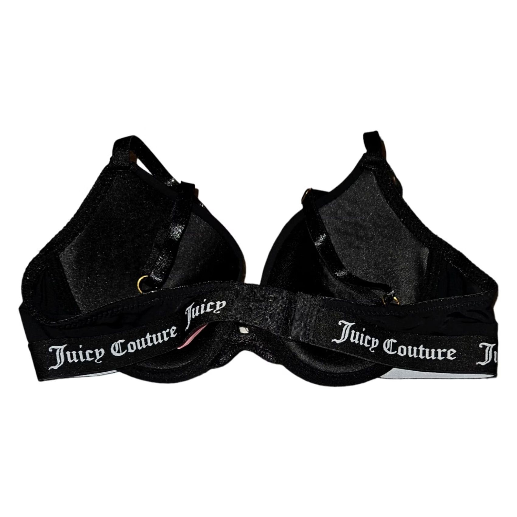 Juicy Couture Juicy Couture Bra Women's 34B Black Underwire Padded Logo Adjustable Straps Size ONE SIZE - 4 Thumbnail