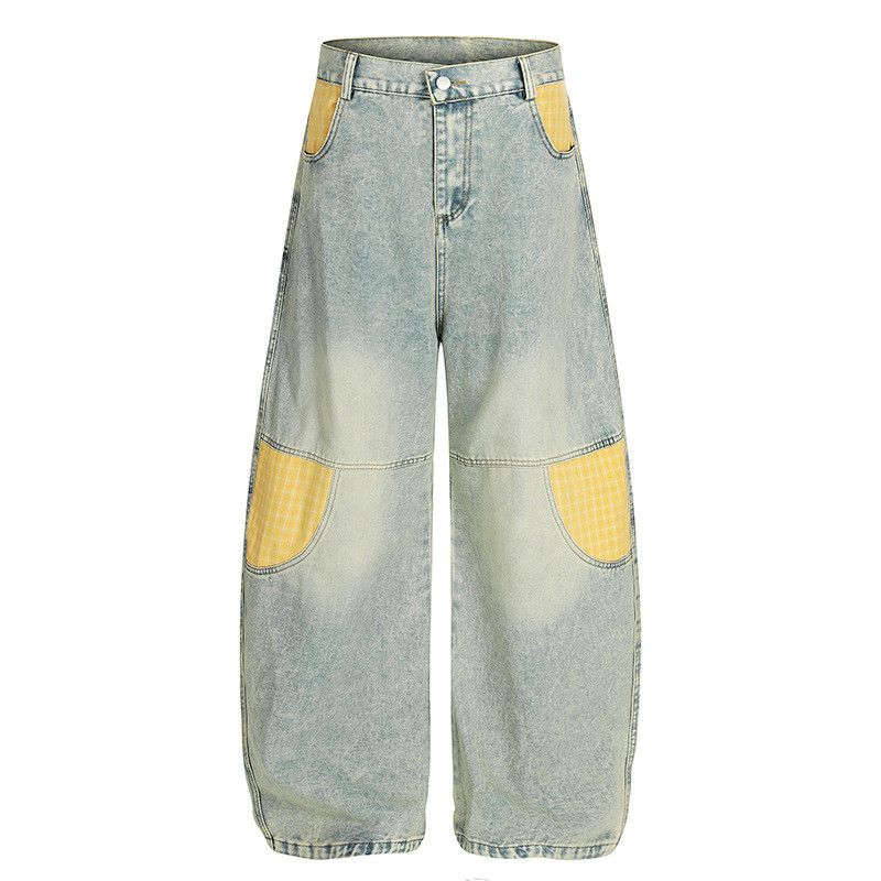 Jean Men's American Retro Scimitar Patchwork Jeans Size US 32 / EU 48 - 1 Thumbnail