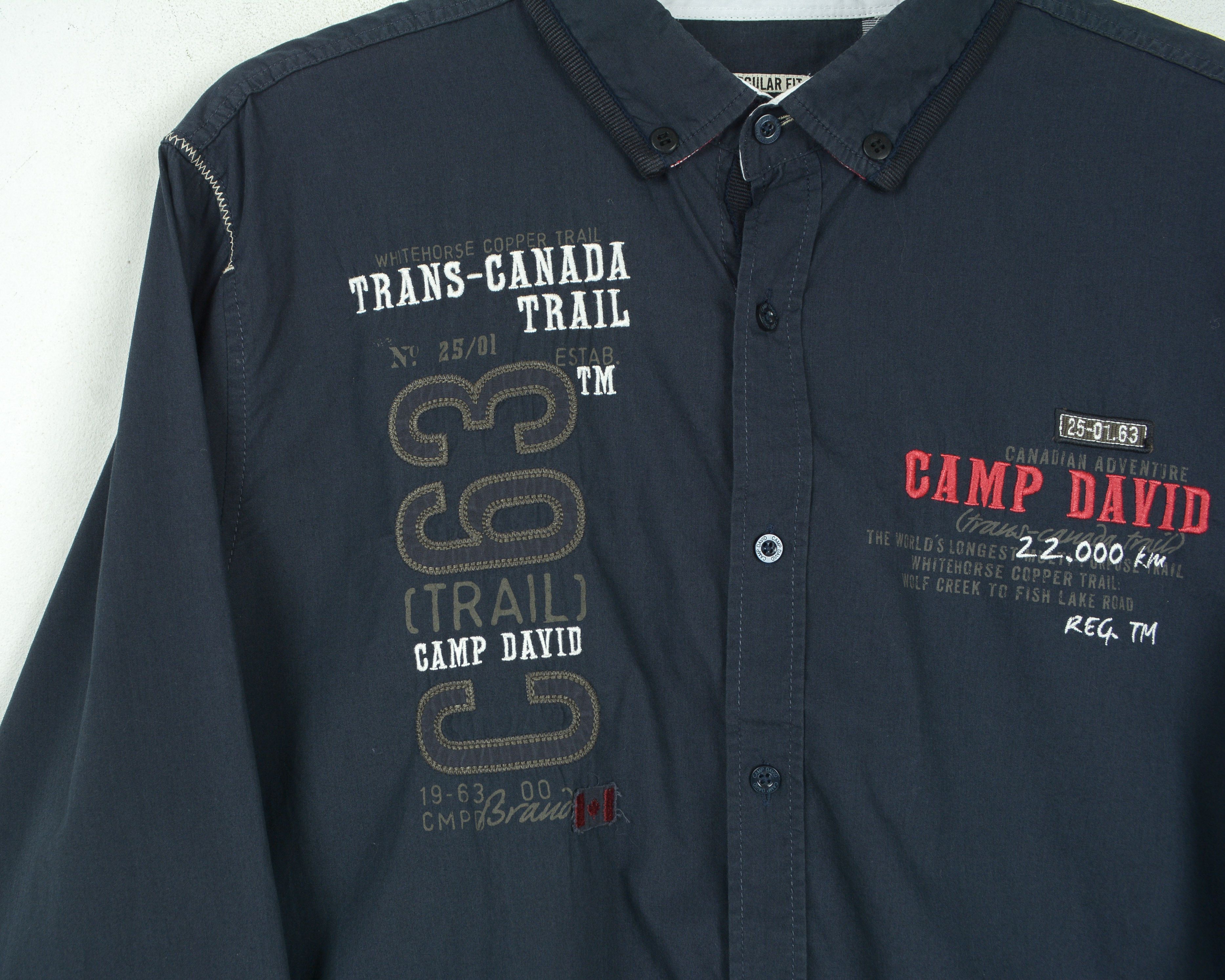 Camp David Button Up Regular Fit Shirt Formal Blue Embroidery Casual Size US XL / EU 56 / 4 - 4 Thumbnail