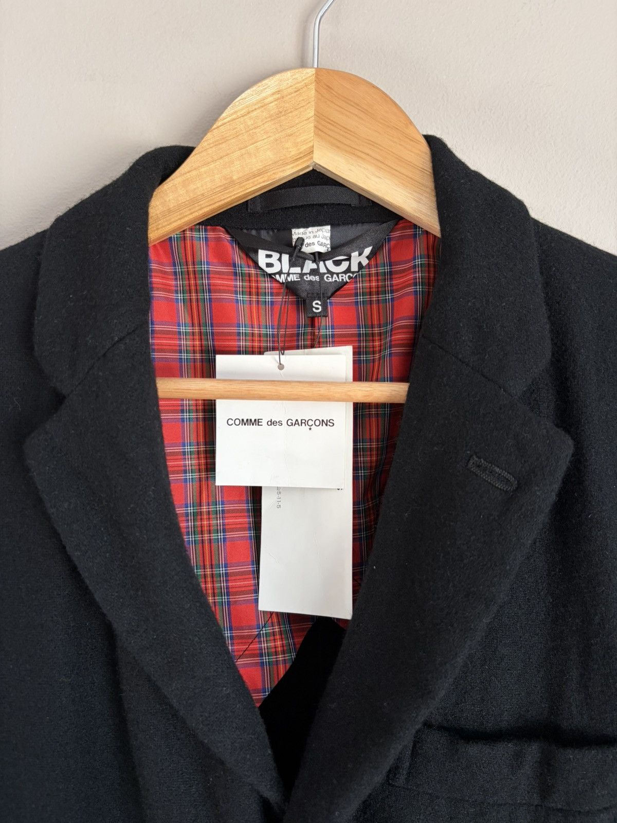 Comme des Garcons Black BLACK Comme des Garçons AD2010 Tartan-Lined Wool Jacket Size US S / EU 44-46 / 1 - 4 Thumbnail