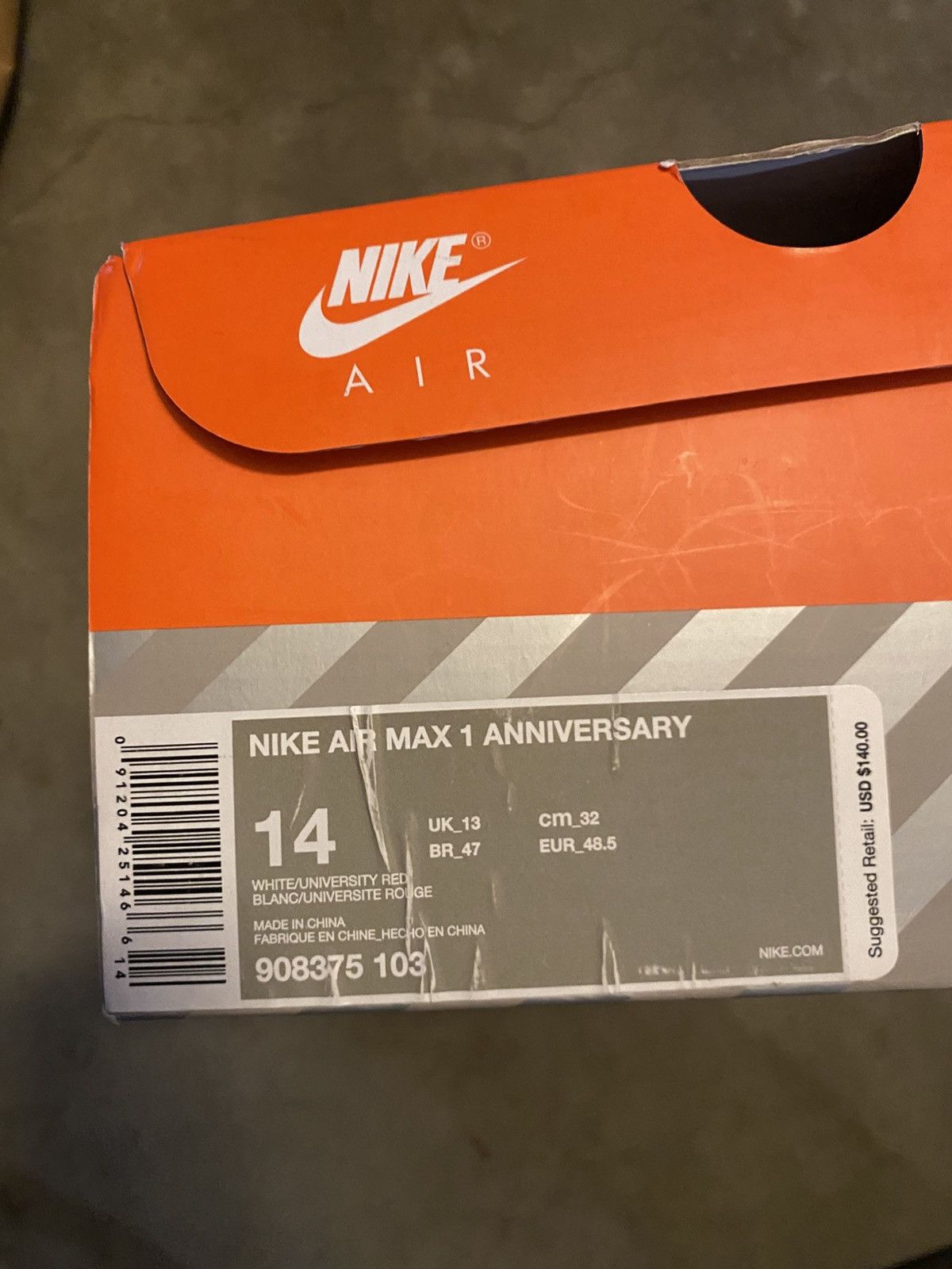 Nike Nike Air Max 1 Anniversary Red Size US 14 / EU 47 - 2 Thumbnail
