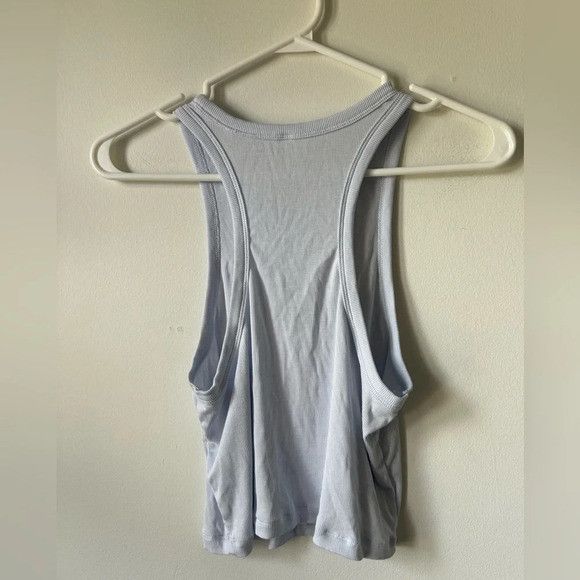 Aritzia Sunday Best Light Blue Ribbed Tank Top Size L / US 10 / IT 46 - 2 Thumbnail