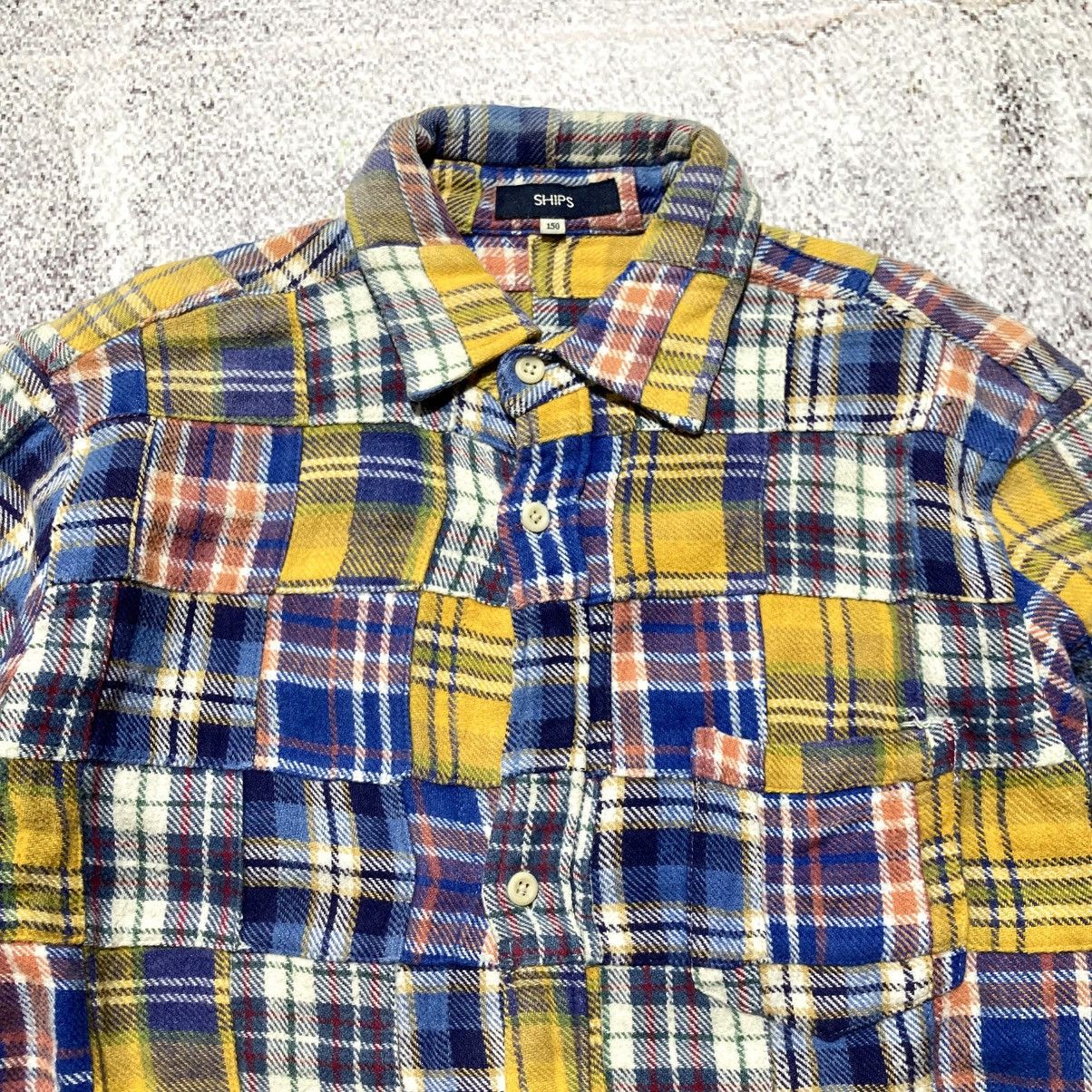 Japanese Brand 2000s Ships Patchwork Madrass Heavy Weight Button Up Shirt Size US S / EU 44-46 / 1 - 4 Thumbnail