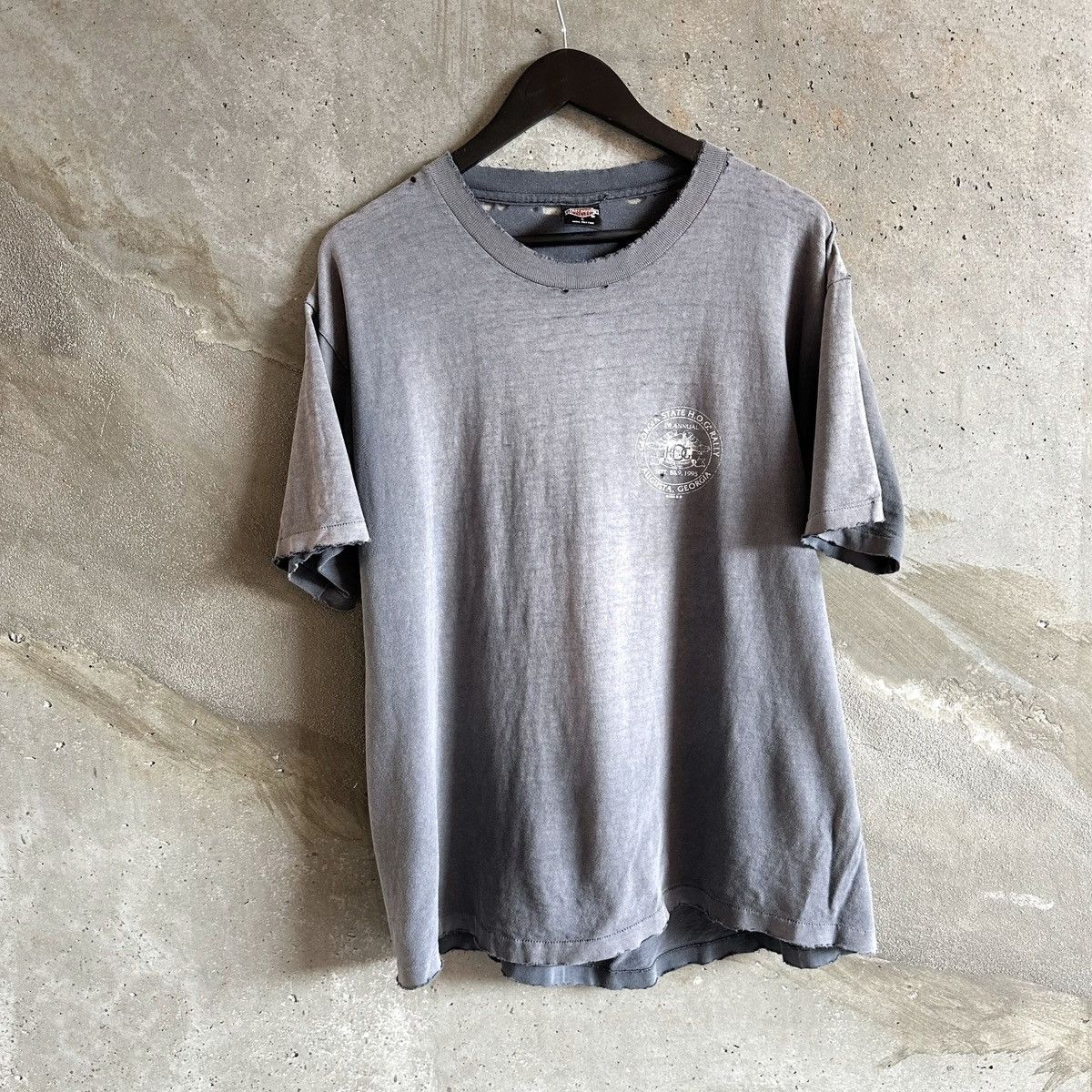 Harley Davidson × Vintage 90’s THRASHED Harley Davidson Georgia State T-Shirt Size US L / EU 52-54 / 3 - 3 Thumbnail