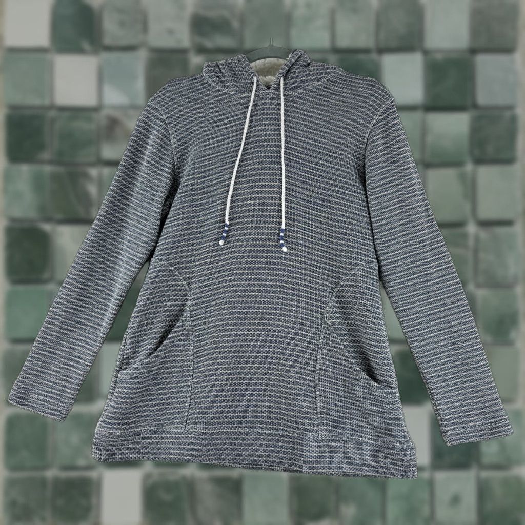 J. Jill J. Jill Fit Blue Knit Pullover Hoodie Sweater Womens Size S Long Sleeve (Crew Neck) Pullover Casual Vintage: No, etc Size S / US 4 / IT 40 - 1 Thumbnail