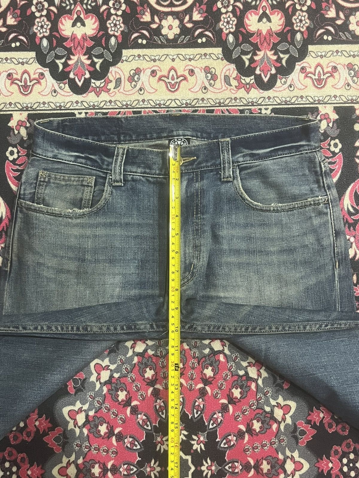 Japanese Brand Vintage And Suns Trust No One Sashiko Blue Whisker Jeans Size US 30 / EU 46 - 14 Thumbnail