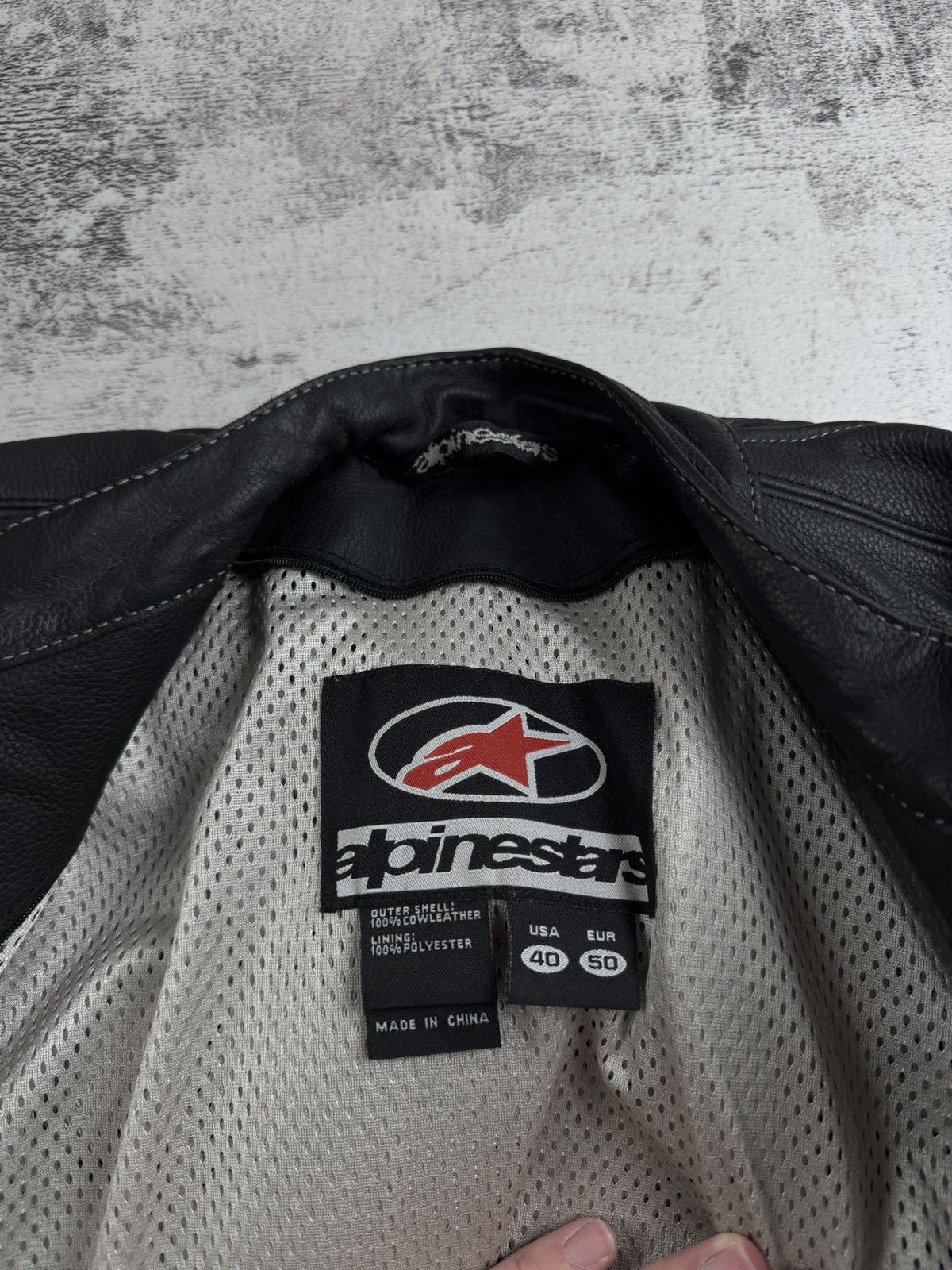 Alpinestars Alpinestars USA 40 EU 50 Men’s Black Motorcycle Racing Leather Zip Jacket Bomber Size US L / EU 52-54 / 3 - 12 Thumbnail