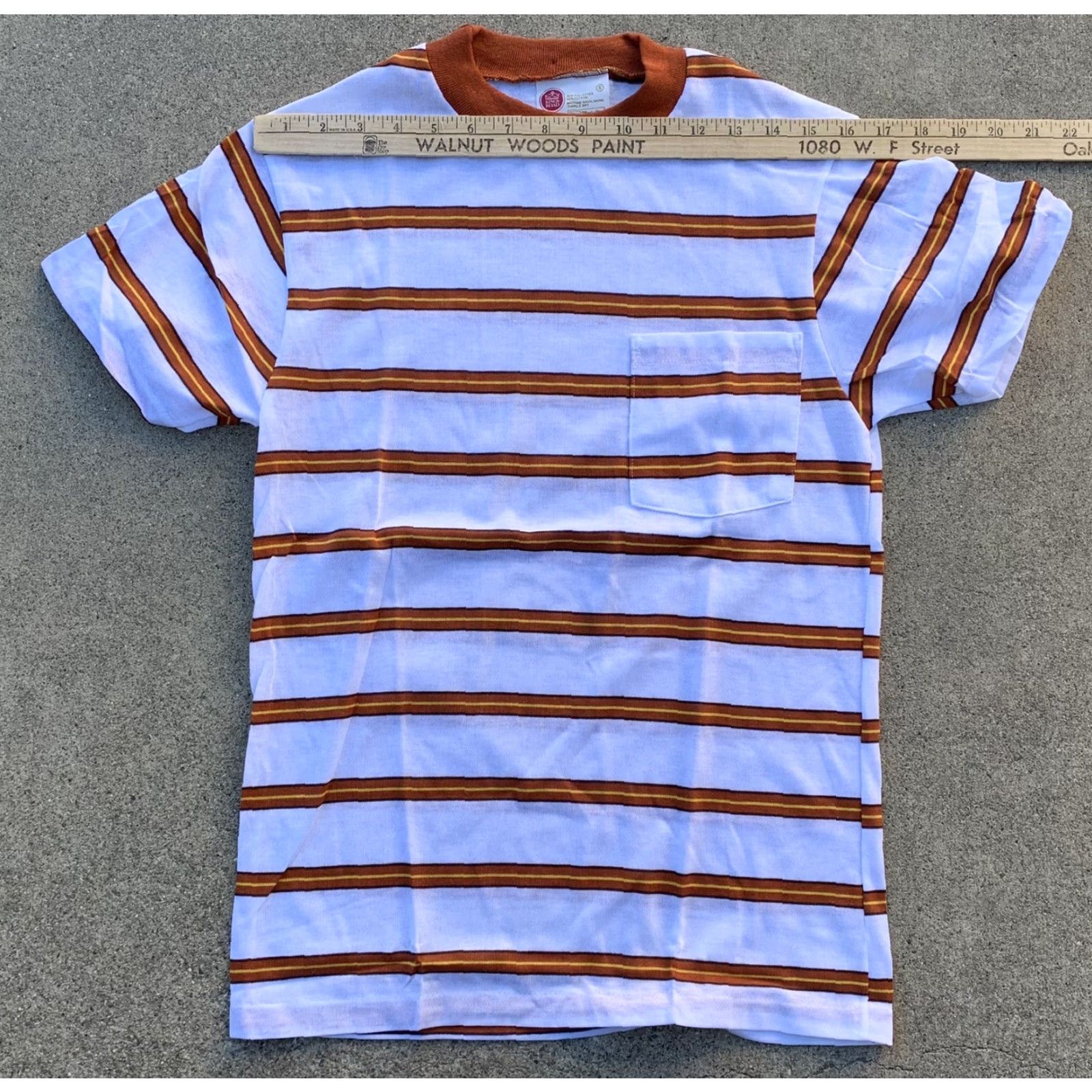 Sears VINTAGE Kings Road Sears Mens Store striped pocket t shirt single stitch Size S Size US S / EU 44-46 / 1 - 7 Thumbnail