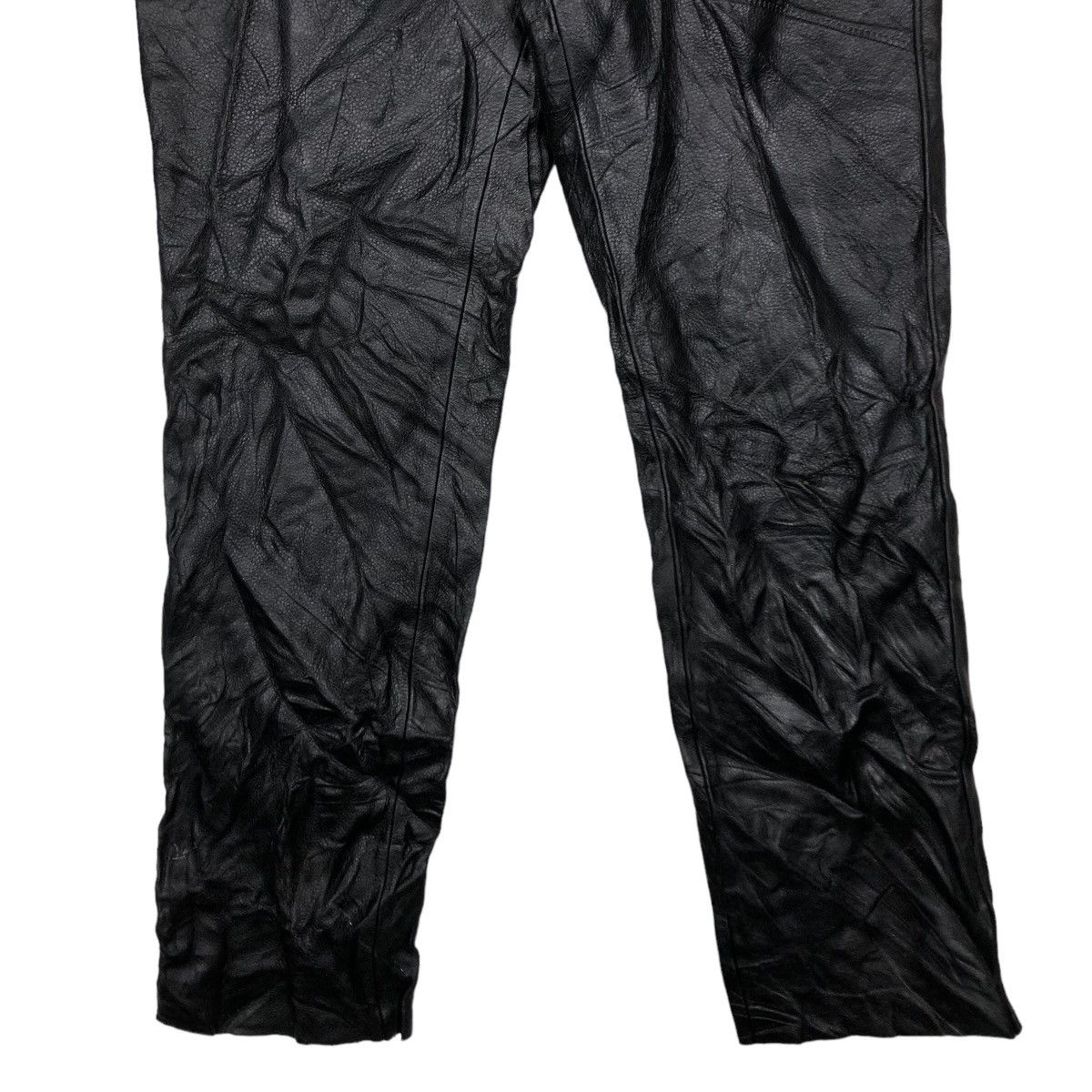 Genuine Leather 🔥Vtg Biker Leather Pants Freedom Inspire Issey Miyake Size US 29 - 5 Thumbnail