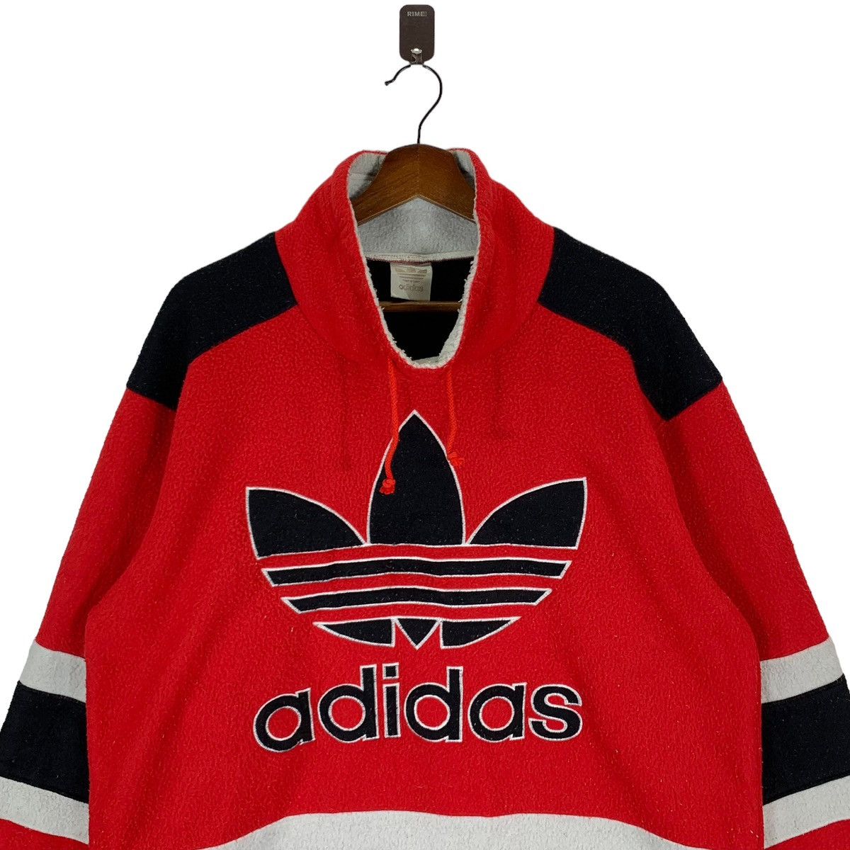 Vintage 90s Adidas Trefoil HipHop Rap Fleece Sweater