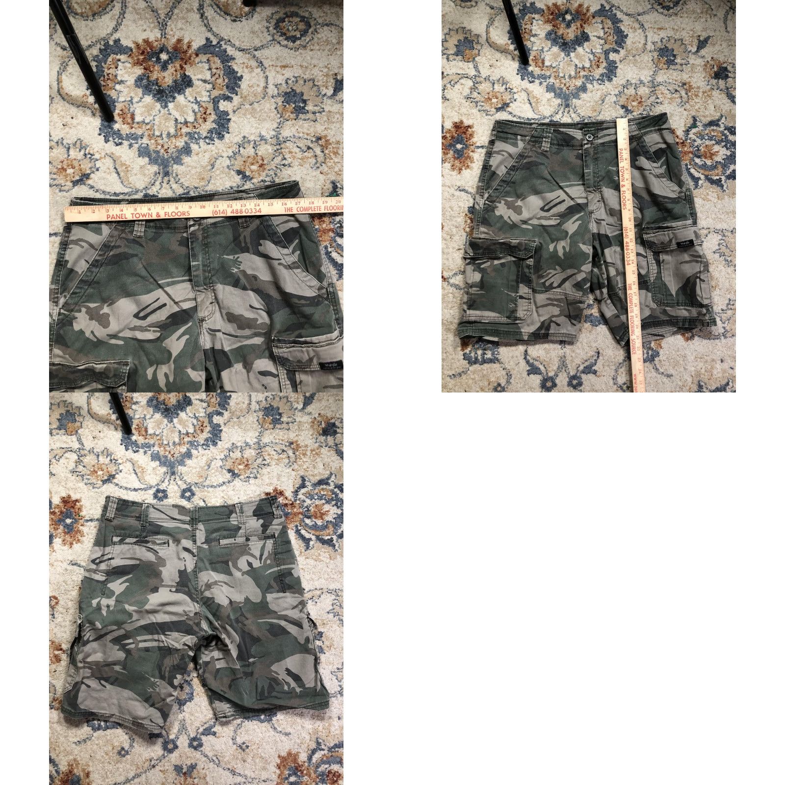 Wrangler Wrangler Cargo Shorts Mens 34 Green Camo Stretch Pockets Outdoor 11 Inseam Size US 34 / EU 50 - 8 Thumbnail