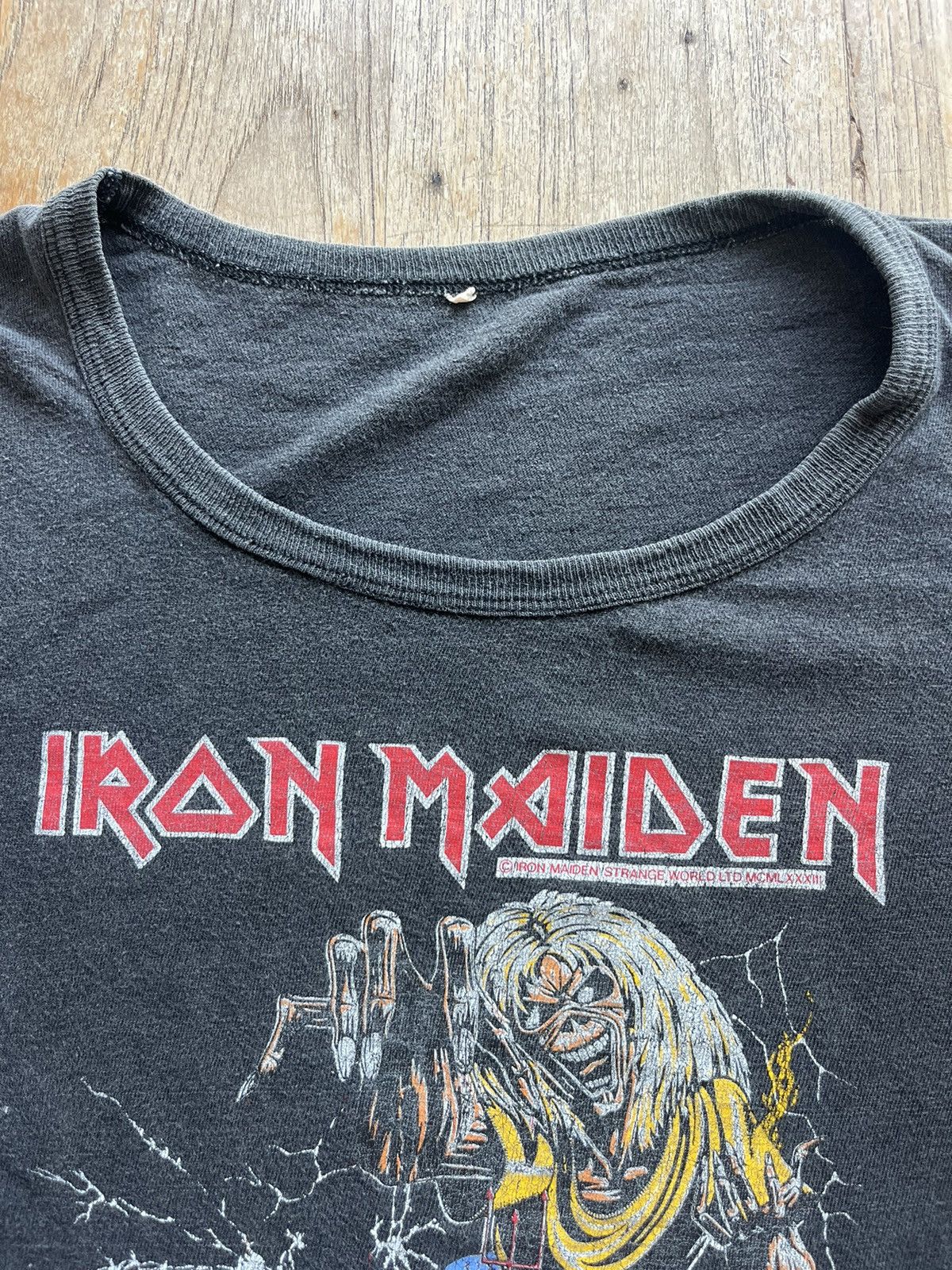 Band Tees × Iron Maiden × Vintage Vintage IRON MAIDEN The Number of the Beast 80’s jump Tshirt Size US L / EU 52-54 / 3 - 4 Thumbnail