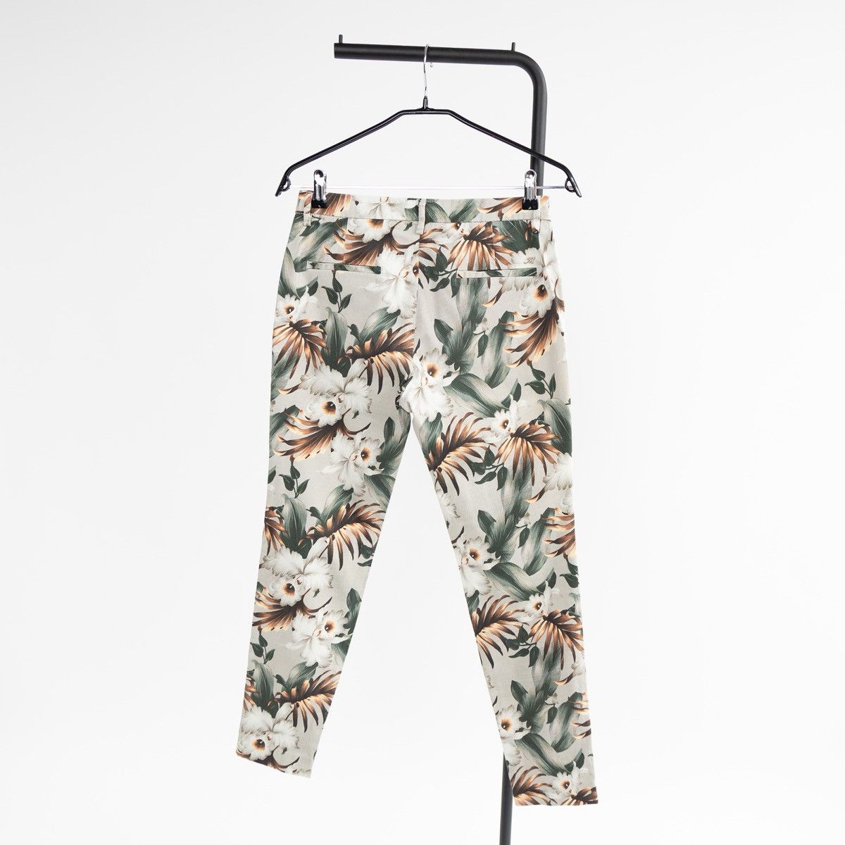 Mason's Masons Floral Trousers Beige Green Print Smart Casual Pants Size 28" / US 6 / IT 42 - 2 Thumbnail