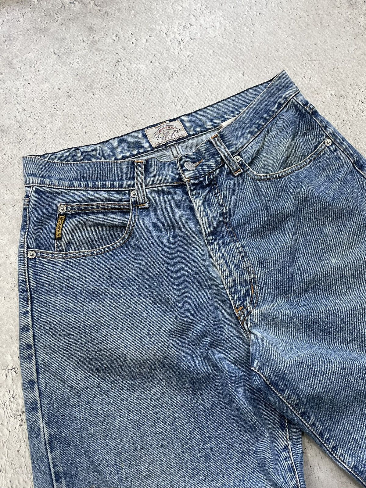 Armani Rare Emporio Armani blue jeans rare avant garde y2k Size US 34 / EU 50 - 4 Thumbnail
