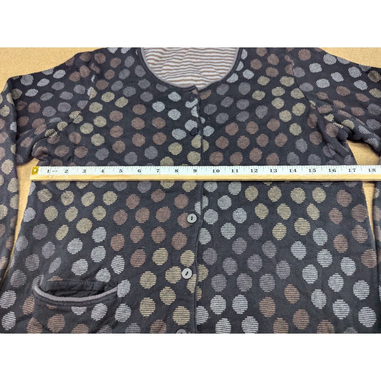 Vintage Gudrun Sjoden Cardigan Jacquard Knit Polka Dot Organic Cotton Size M Womens Sporty Athletic Knit Breathable Moisture Wicking EUC Size M / US 6-8 / IT 42-44 - 6 Thumbnail