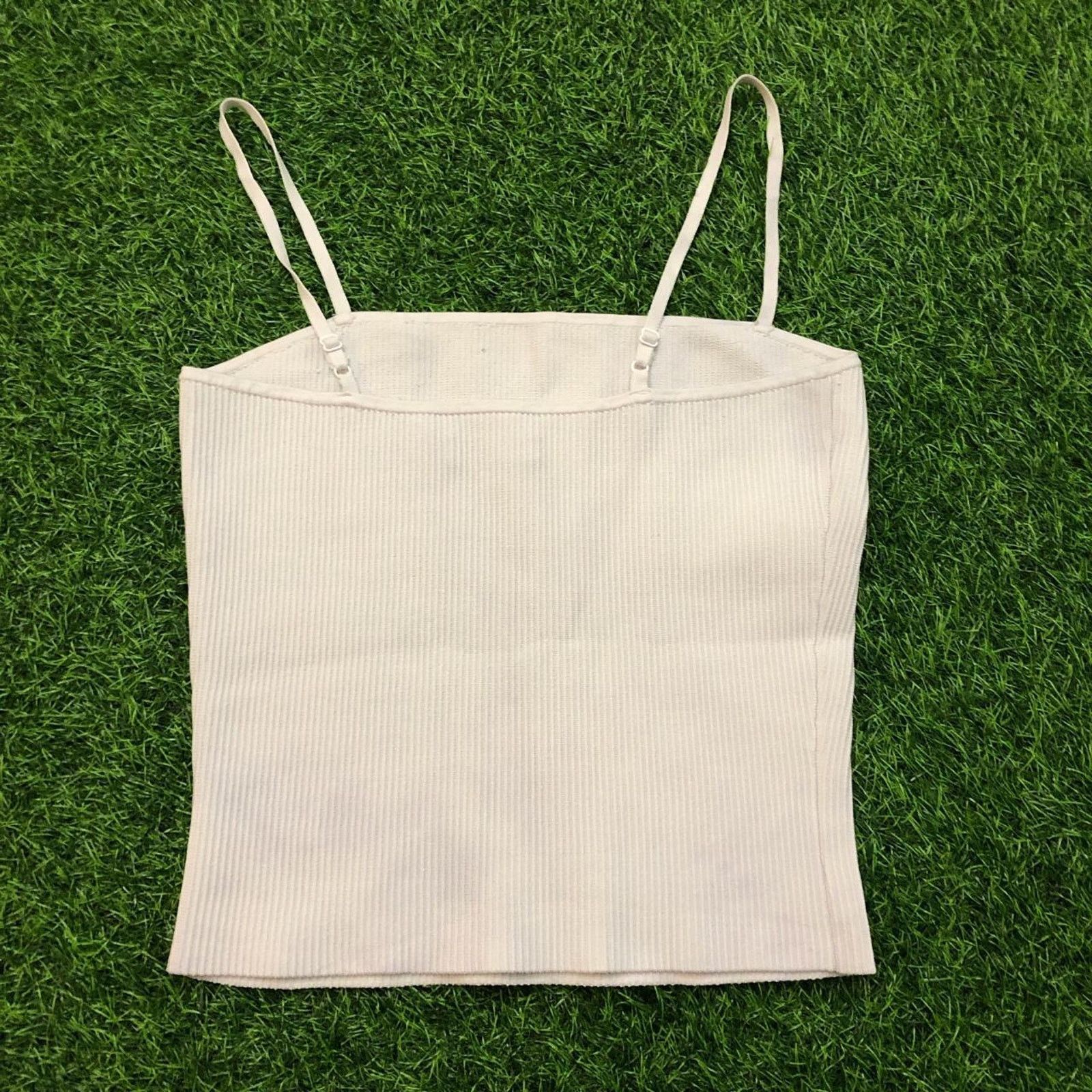 Other Women's White Babaton Ribbed Tank Top Size L / US 10 / IT 46 - 2 Thumbnail
