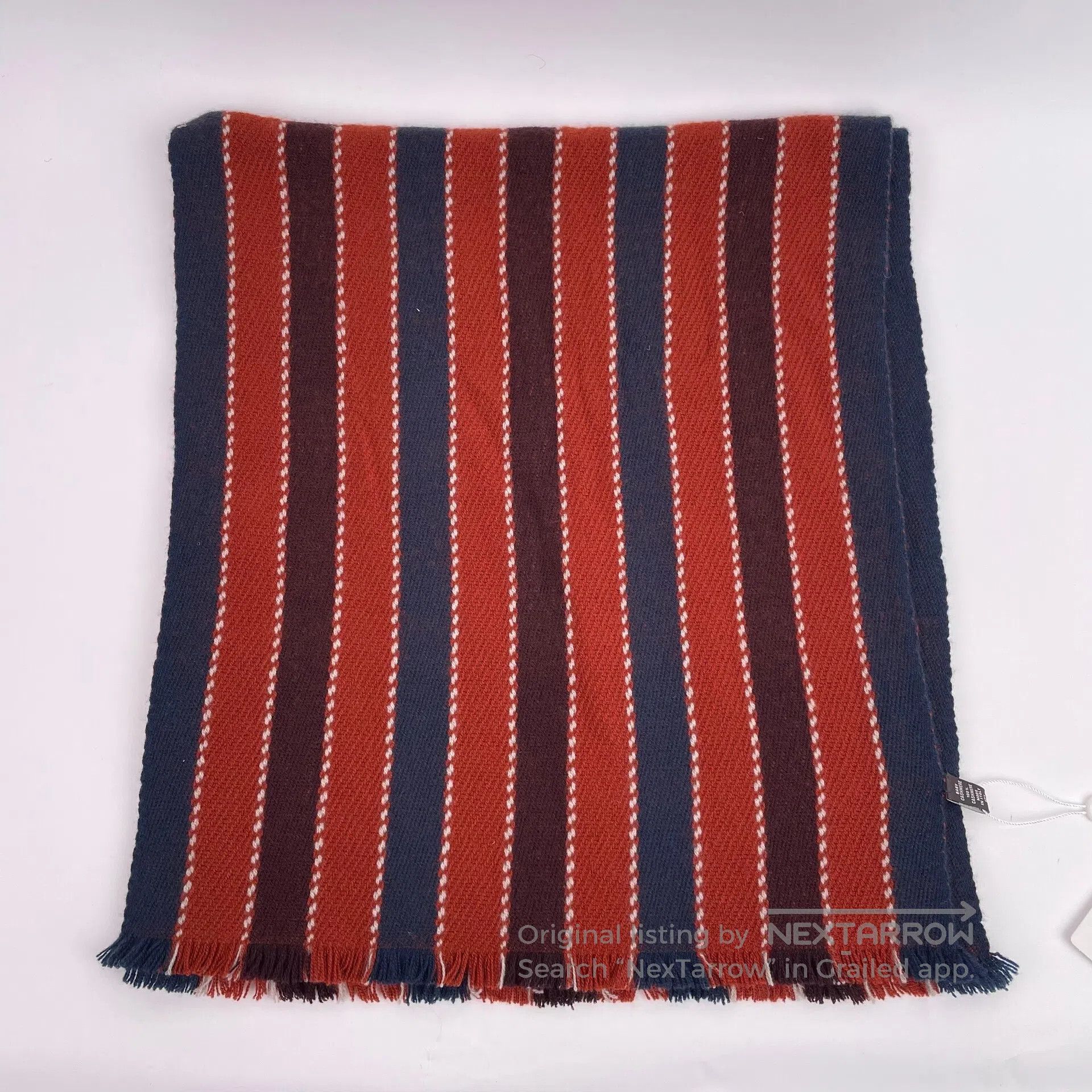 Loro Piana LORO PIANA Red and blue striped color block scarf| Size ONE SIZE - 3 Thumbnail