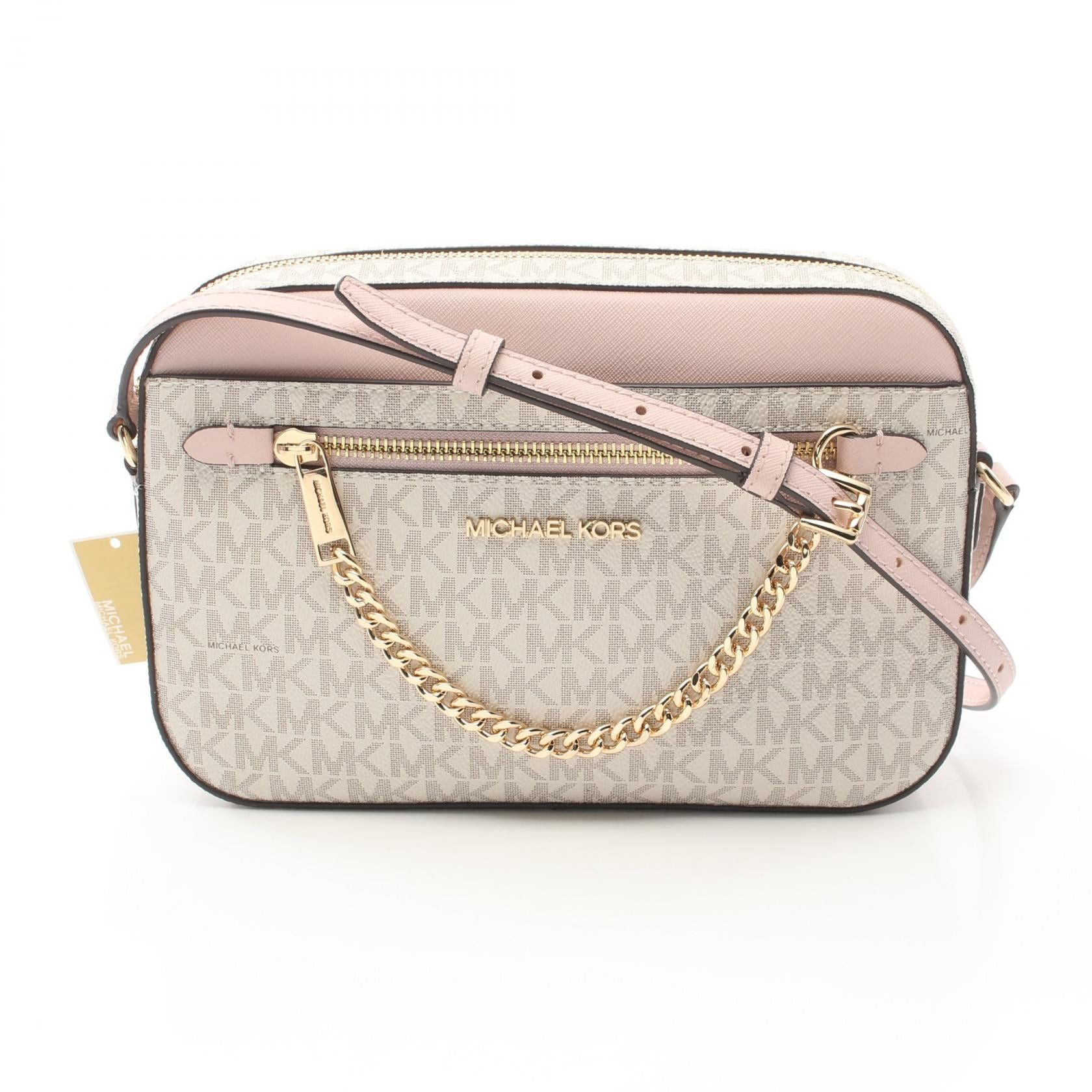 Michael Kors Michael Kors Jet Set Item Shoulder Bag Coated Canvas Leather White Pink Size ONE SIZE - 1 Thumbnail