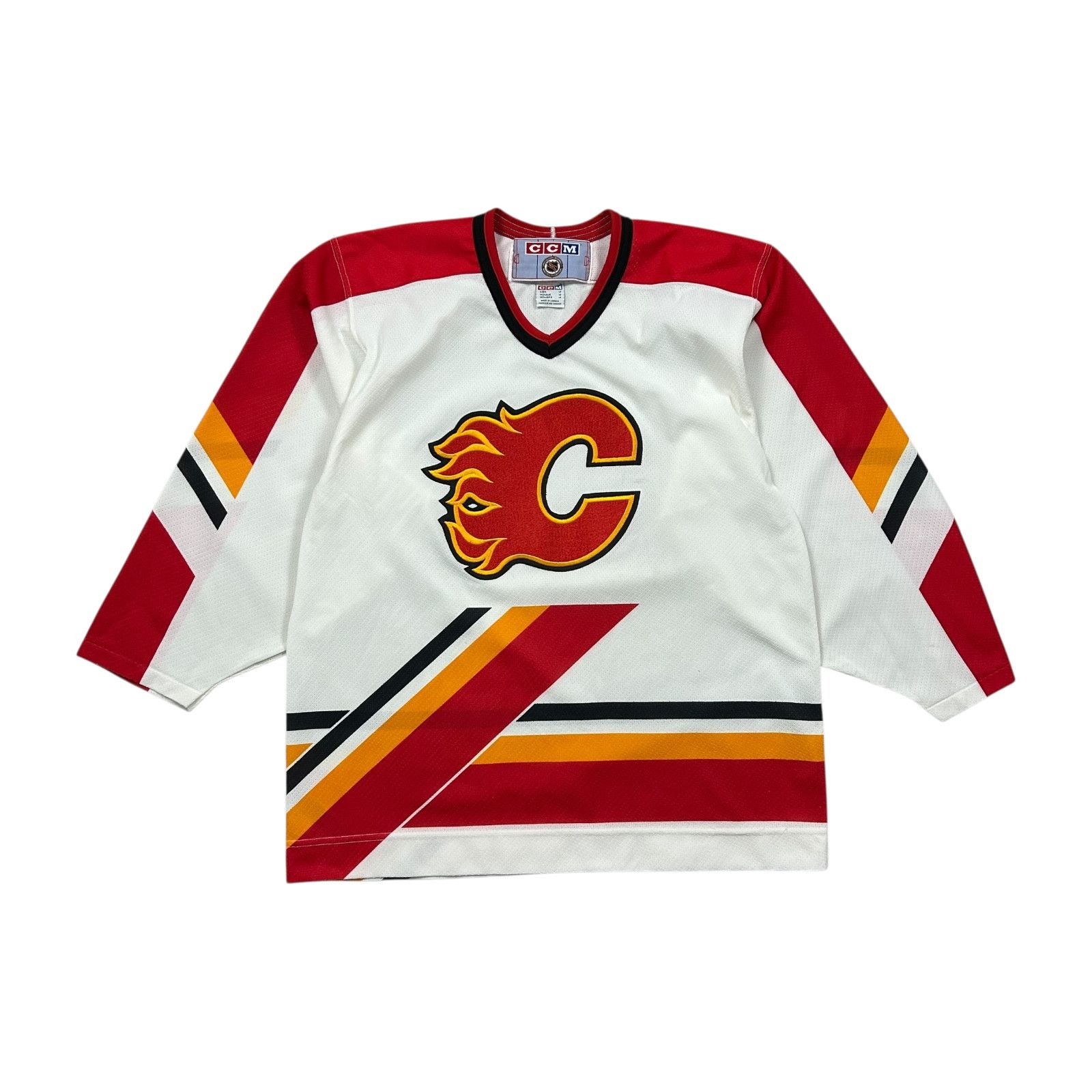 NHL VTG 90s CALGARY FLAMES CCM AIR-KNIT HOCKEY JERSEY SIZE M Size US M / EU 48-50 / 2 - 1 Thumbnail