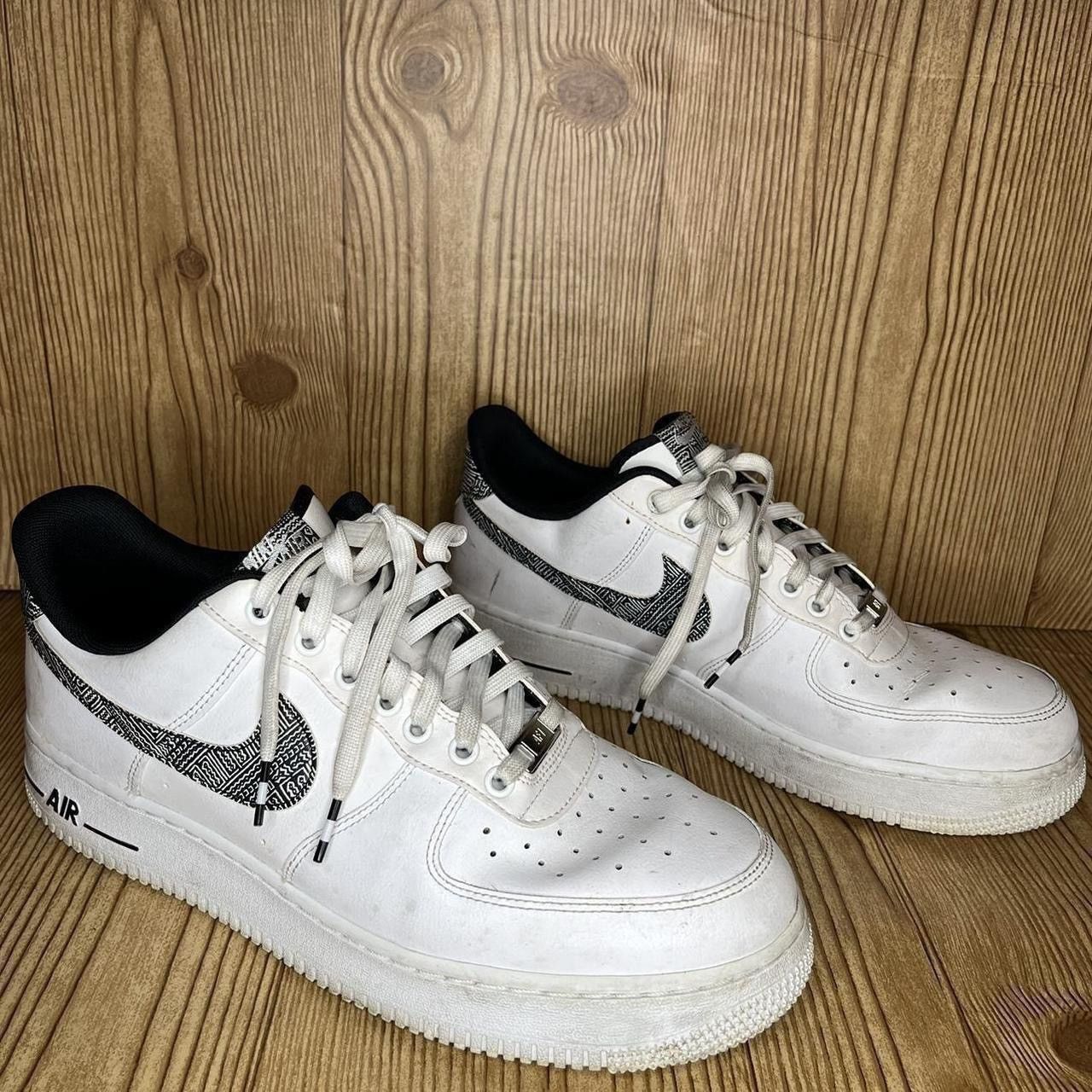 Nike Nike Air Force 1 af1 low Aztec Print white black sneakers Size US 11.5 / EU 44-45 - 2 Thumbnail
