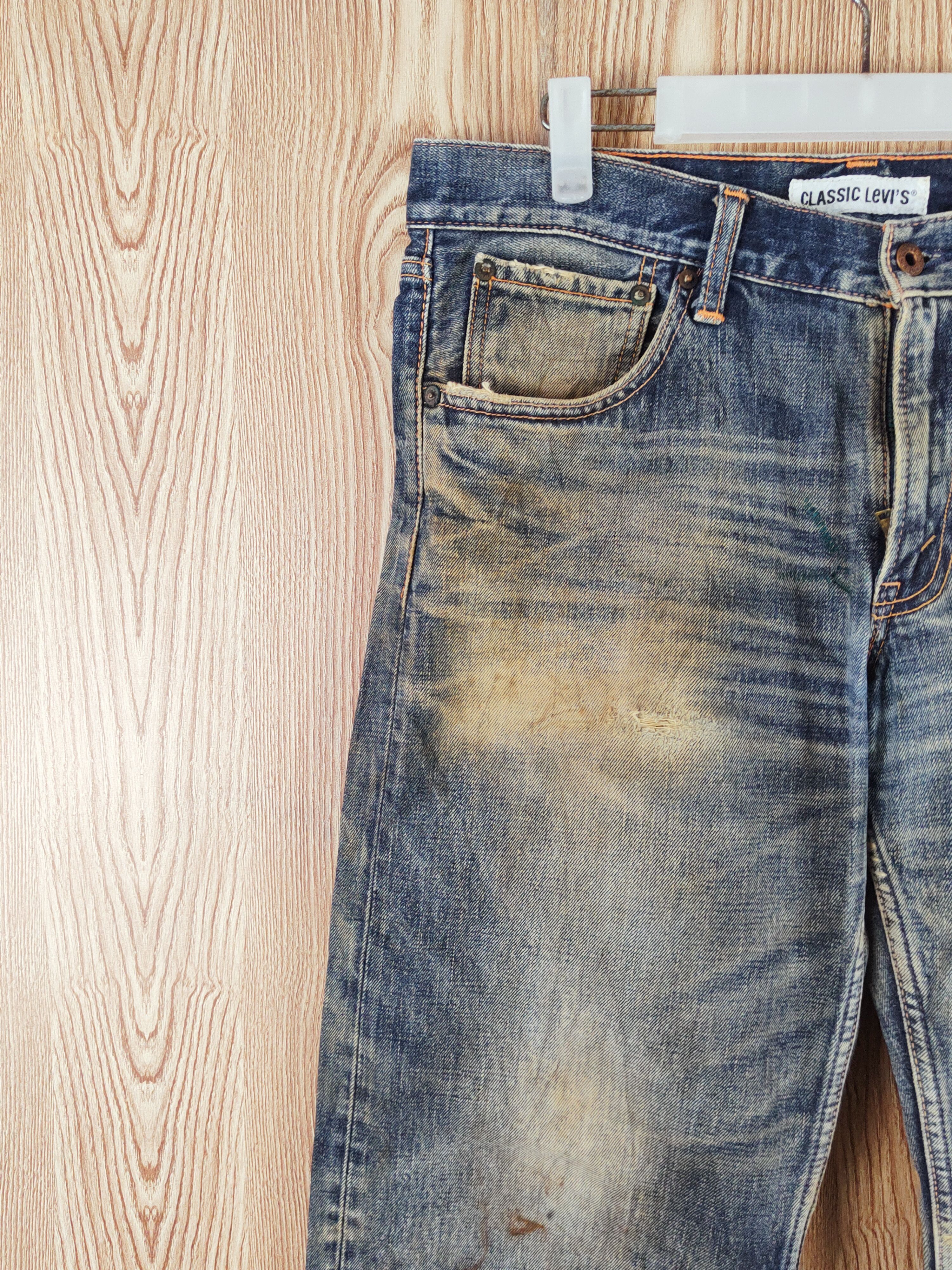 Levi's DL Levi's Dark Blue Faded Distressed Ripped Jeans #W021 Size US 34 / EU 50 - 3 Thumbnail