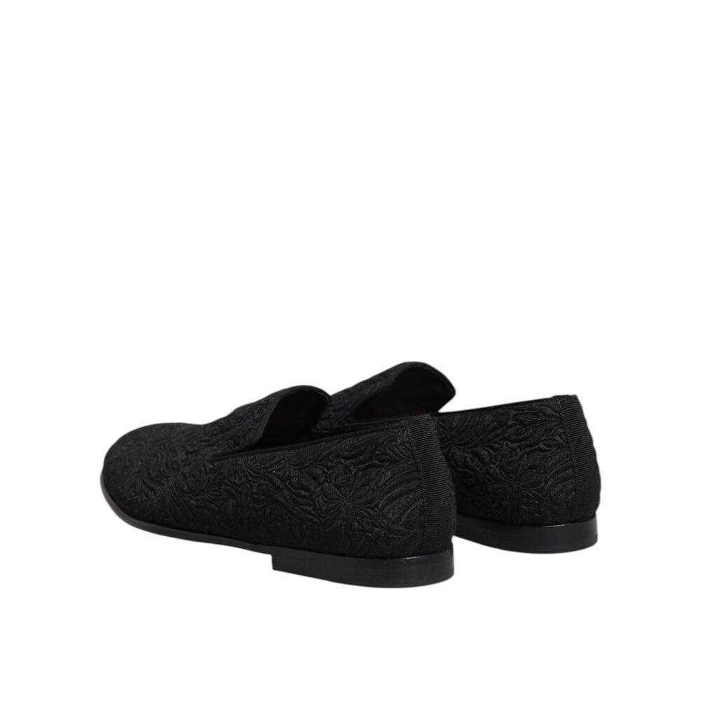 Dolce & Gabbana Dolce & Gabbana Black Jacquard Slip On Loafers Formal Shoes Size US 7 / EU 40 - 5 Thumbnail