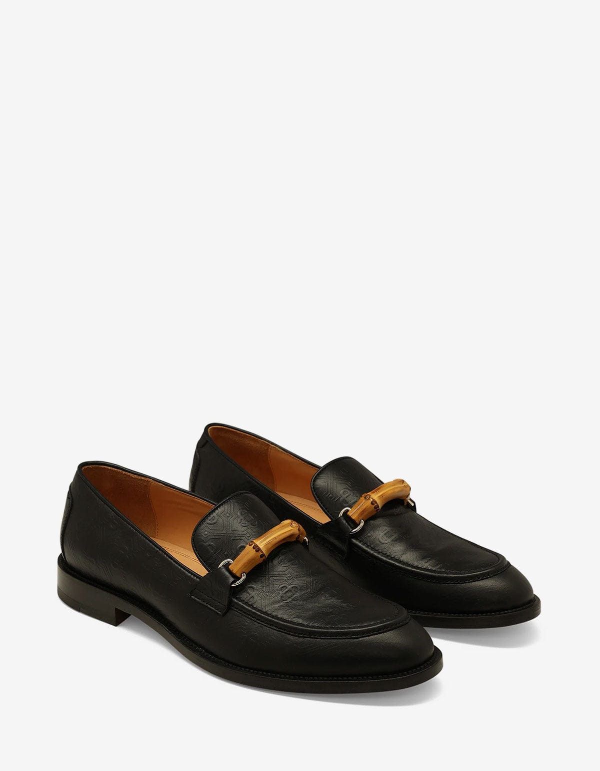 image of Casablanca Black Embossed Leather Loafer, Men's (Size 11)