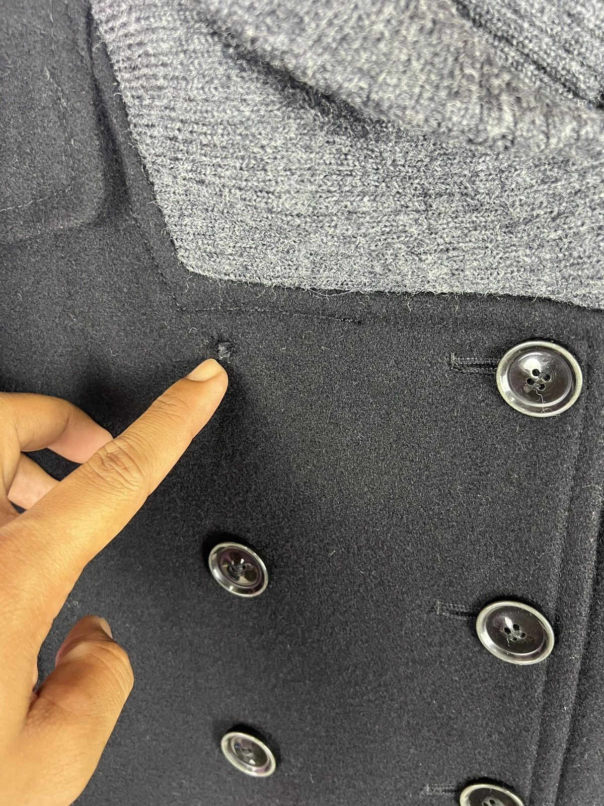 Frapbois 🔥 FRAPBOIS ISSEY MIYAKE WOOL DOUBLE BREASTED OVER COAT Size S / US 4 / IT 40 - 3 Thumbnail