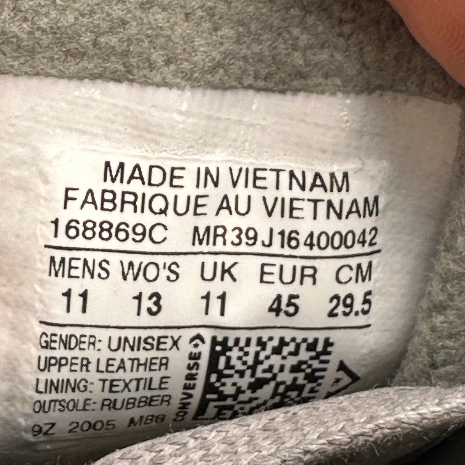 Converse CONVERSE Mens' 11 All Star Hi Top Leather Gray Winterized Size US 11 / EU 44 - 7 Thumbnail