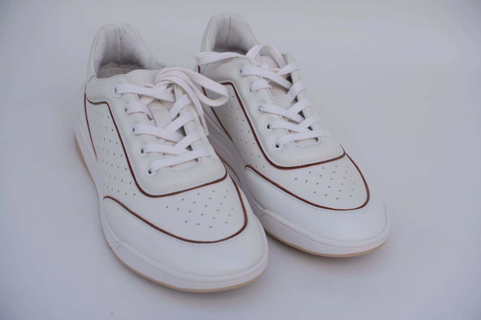 Loro Piana NEW Loro Piana White Leather Low-Top Trainers Size US 7 / EU 40 - 2 Thumbnail
