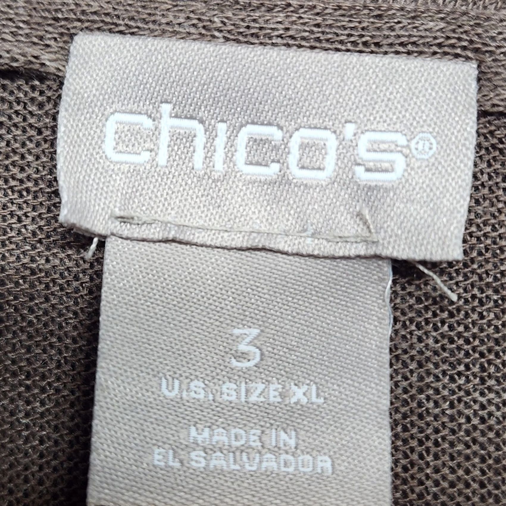 Vintage Chicos Cardigan Top Womens XL Tan Knit Flowy Twist Neck Long Sleeve Sweater Casual Travel Capsule Regular Womens XL Cardigan Top Size XL / US 12-14 / IT 48-50 - 4 Thumbnail