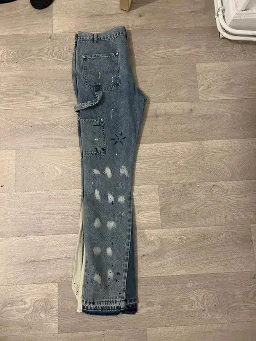 Designer Graffiti Denim Pants Size US 34 / EU 50 - 4 Thumbnail