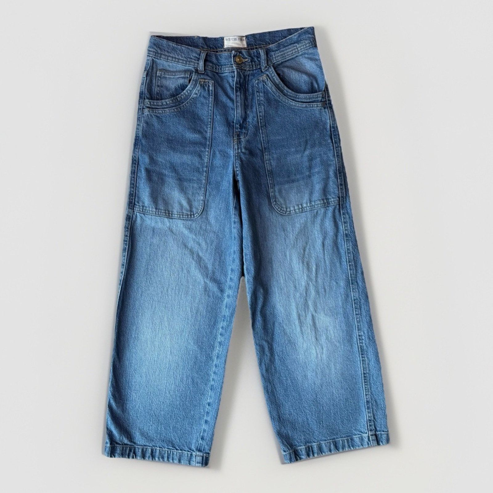 Free People Free People Piper Mid Rise Crop Wide Leg Jeans Women's 28 Size 28" / US 6 / IT 42 - 1 Thumbnail