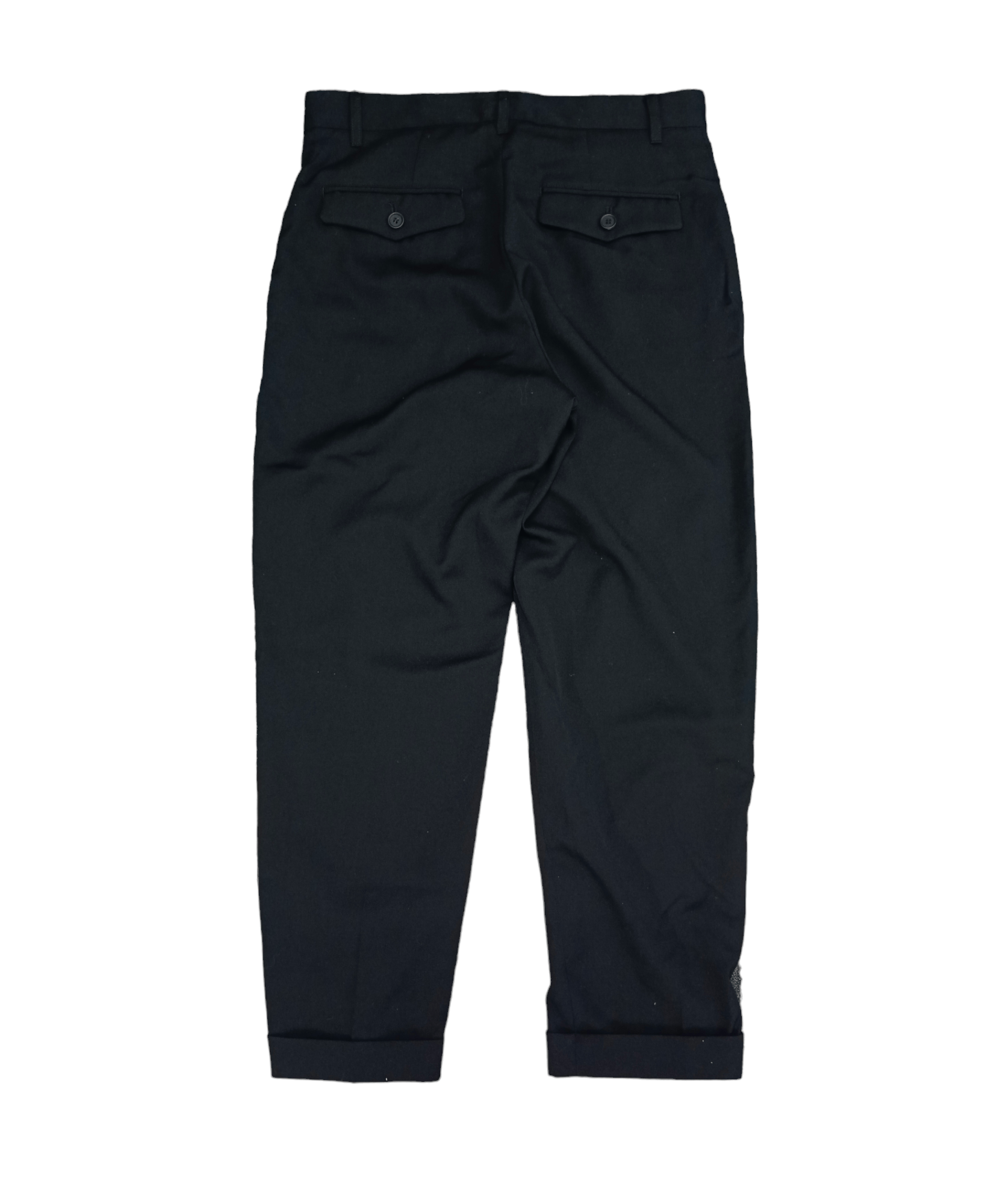 Yohji Yamamoto YOHJI YAMAMOTO BLACK CASUAL CROPPED PANTS Size US 29 - 2 Thumbnail