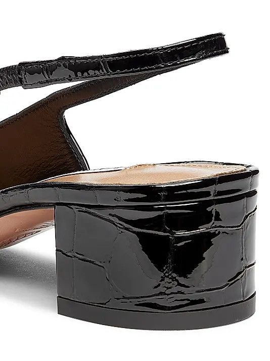 Aquazzura os11x1225 Ginza 35MM Crocodile-Embossed Slingback Pumps Size US 7 / IT 37 - 2 Thumbnail