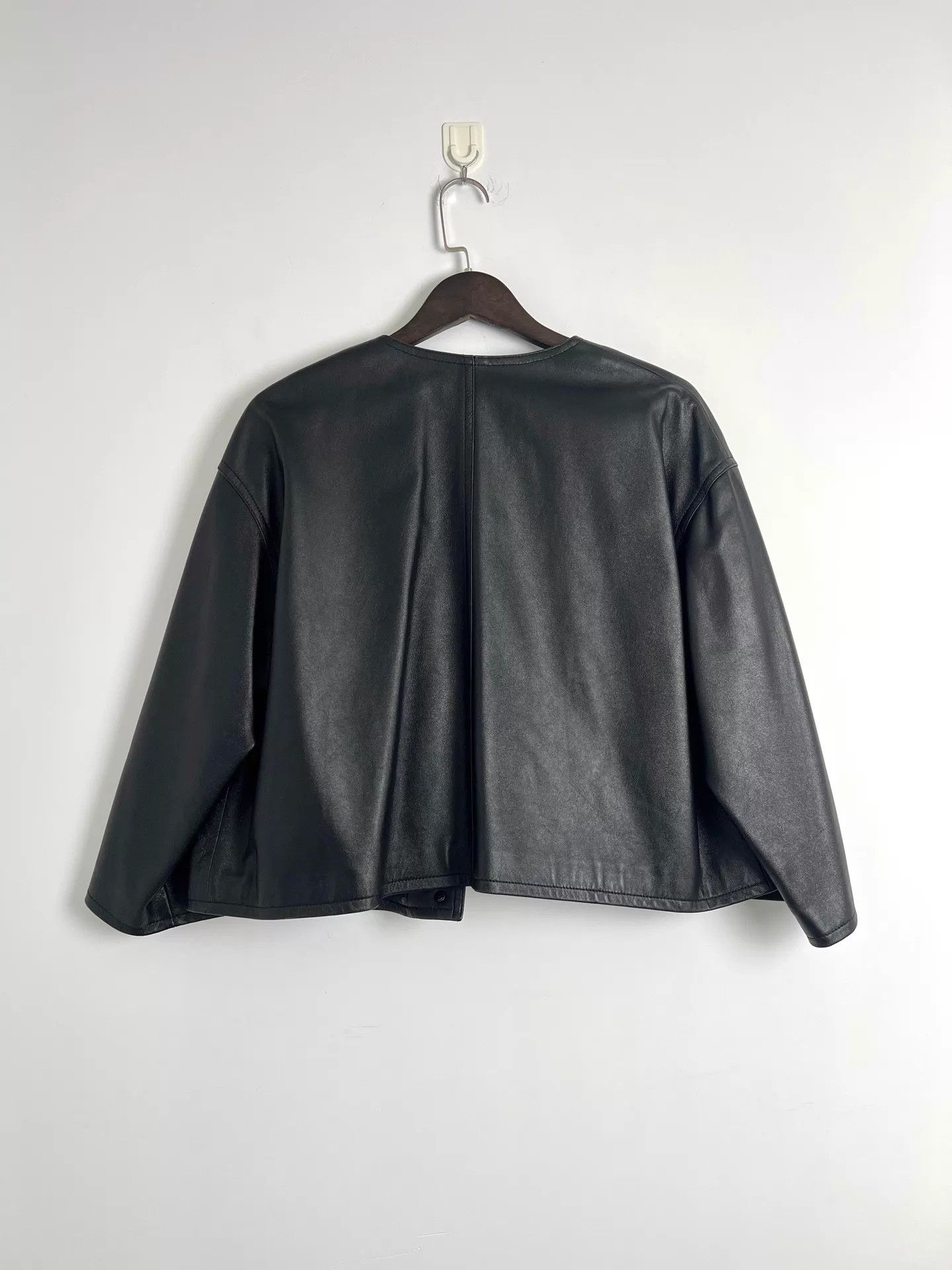 Celine Celine Leather Jacket Batwing Crewneck 98 New 38 Size S / US 4 / IT 40 - 2 Thumbnail