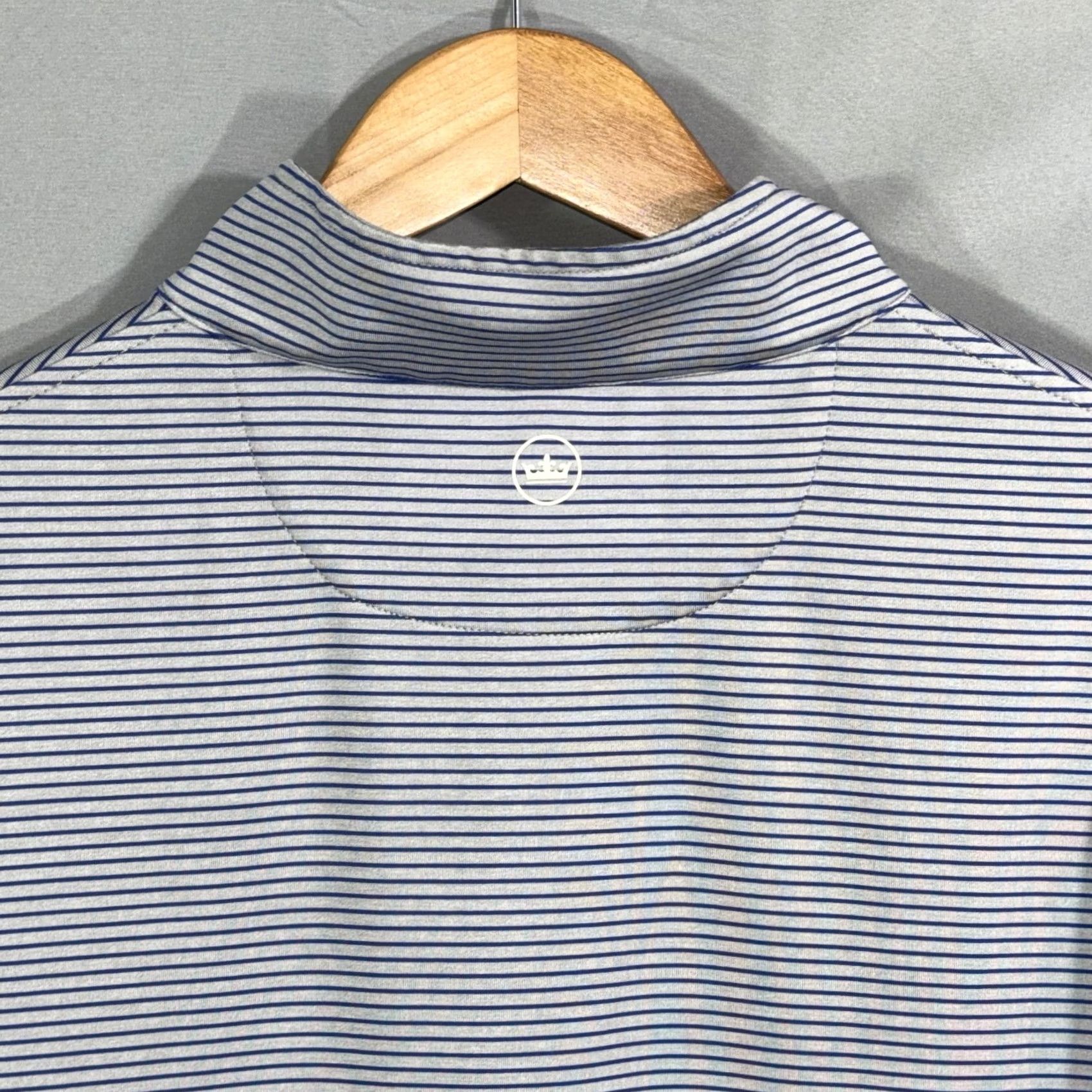 Peter Millar Peter Millar Quarter Zip Pullover Mens Large Gray Stripe Performance Golf Shirt Size US L / EU 52-54 / 3 - 6 Thumbnail