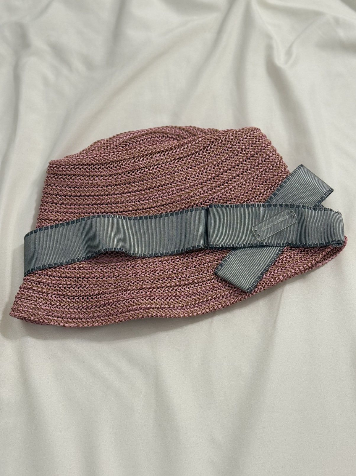 Emporio Armani Emporio Armani women Woven bucket hat with Gray ribbon&a bow Size ONE SIZE - 4 Thumbnail