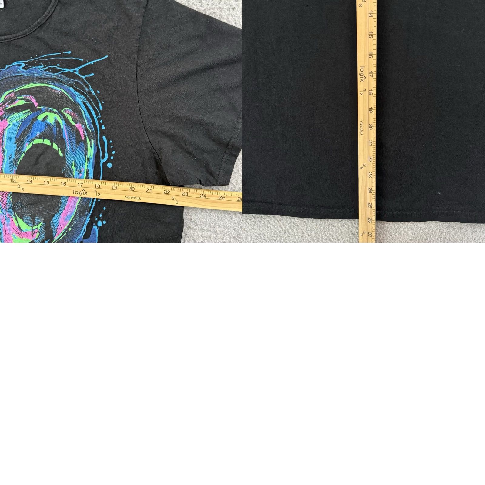 Hanes Pink Floyd The Wall Shirt Women 2XL Black Band Short Sleeve Music Concert Grunge Size XXL / US 16-18 / IT 52-54 - 8 Thumbnail